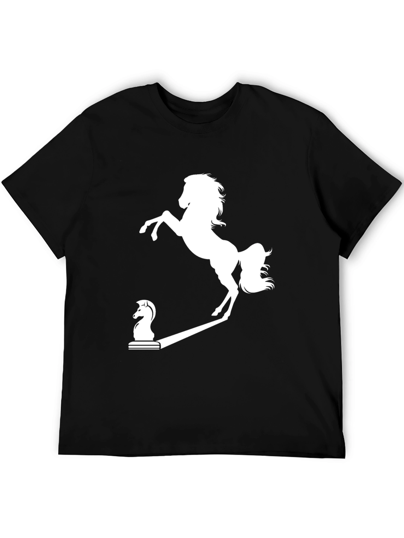 Chess Knight to Prancing Horse Black T-Shirt