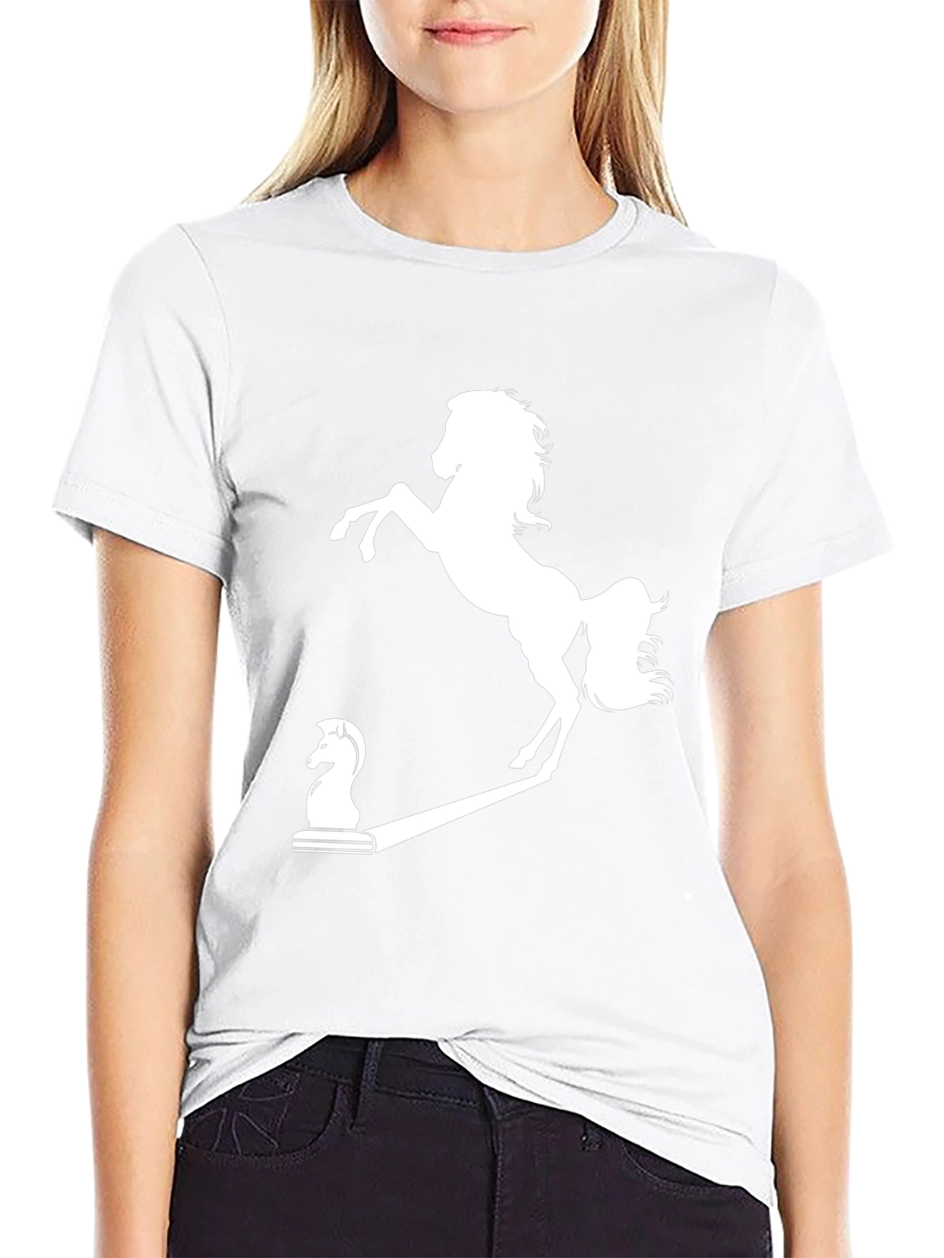 Chess Knight to Prancing Horse Black T-Shirt