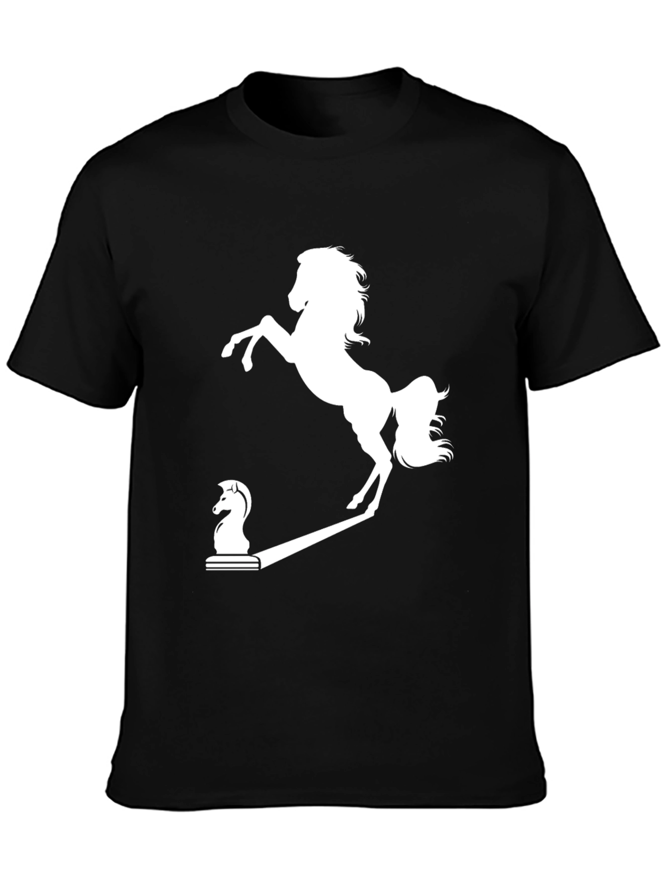 Chess Knight to Prancing Horse Black T-Shirt