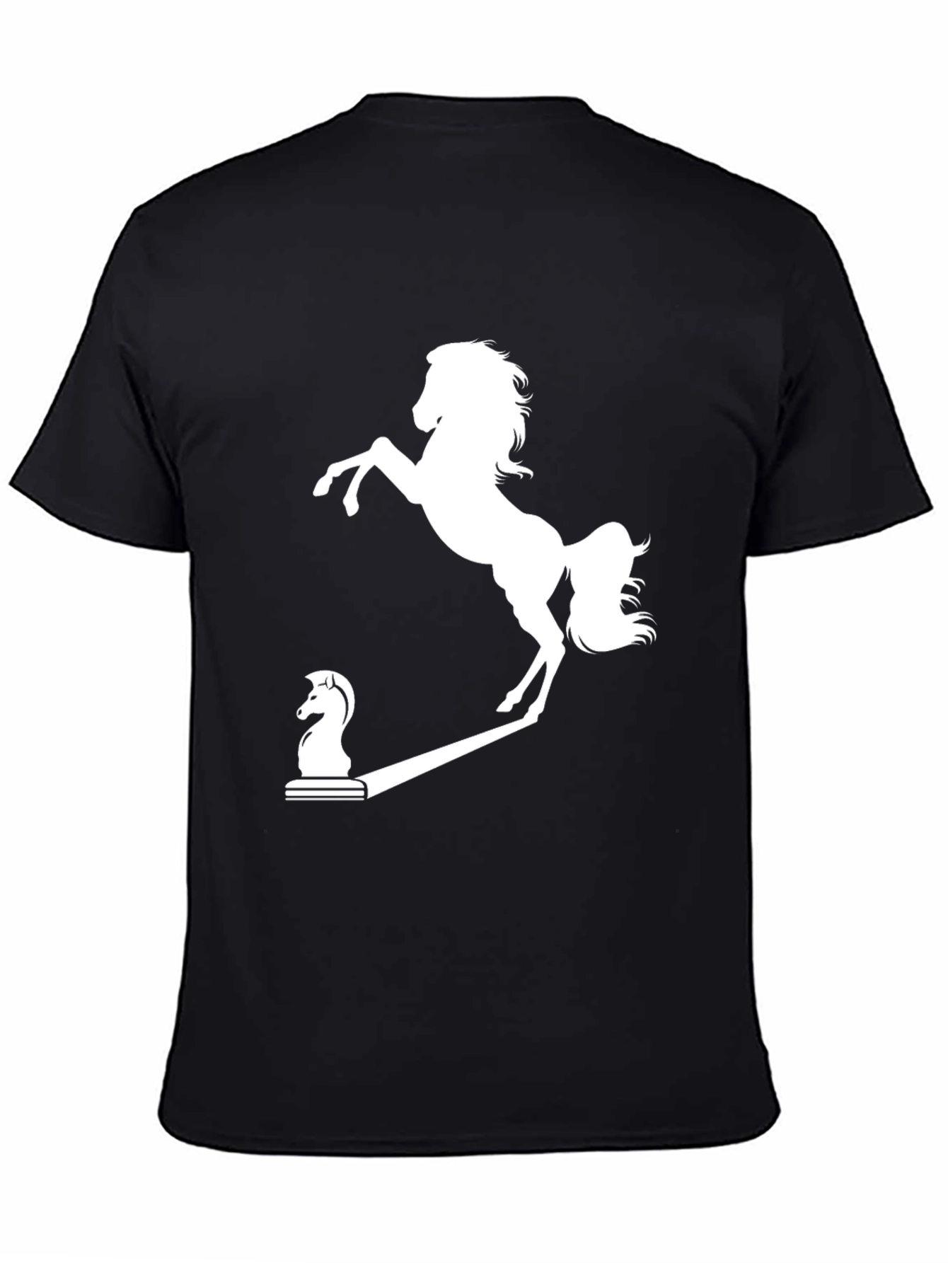 Chess Knight to Prancing Horse Black T-Shirt