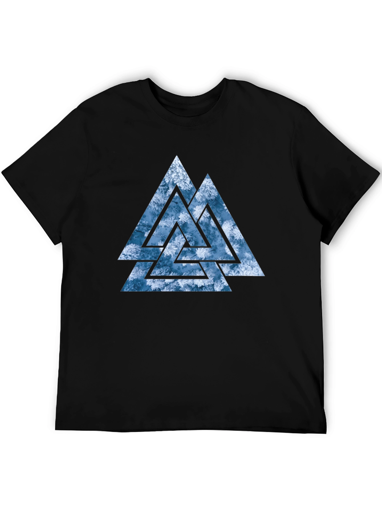Valknut T-Shirt - Viking Symbol - Black Cotton Tee