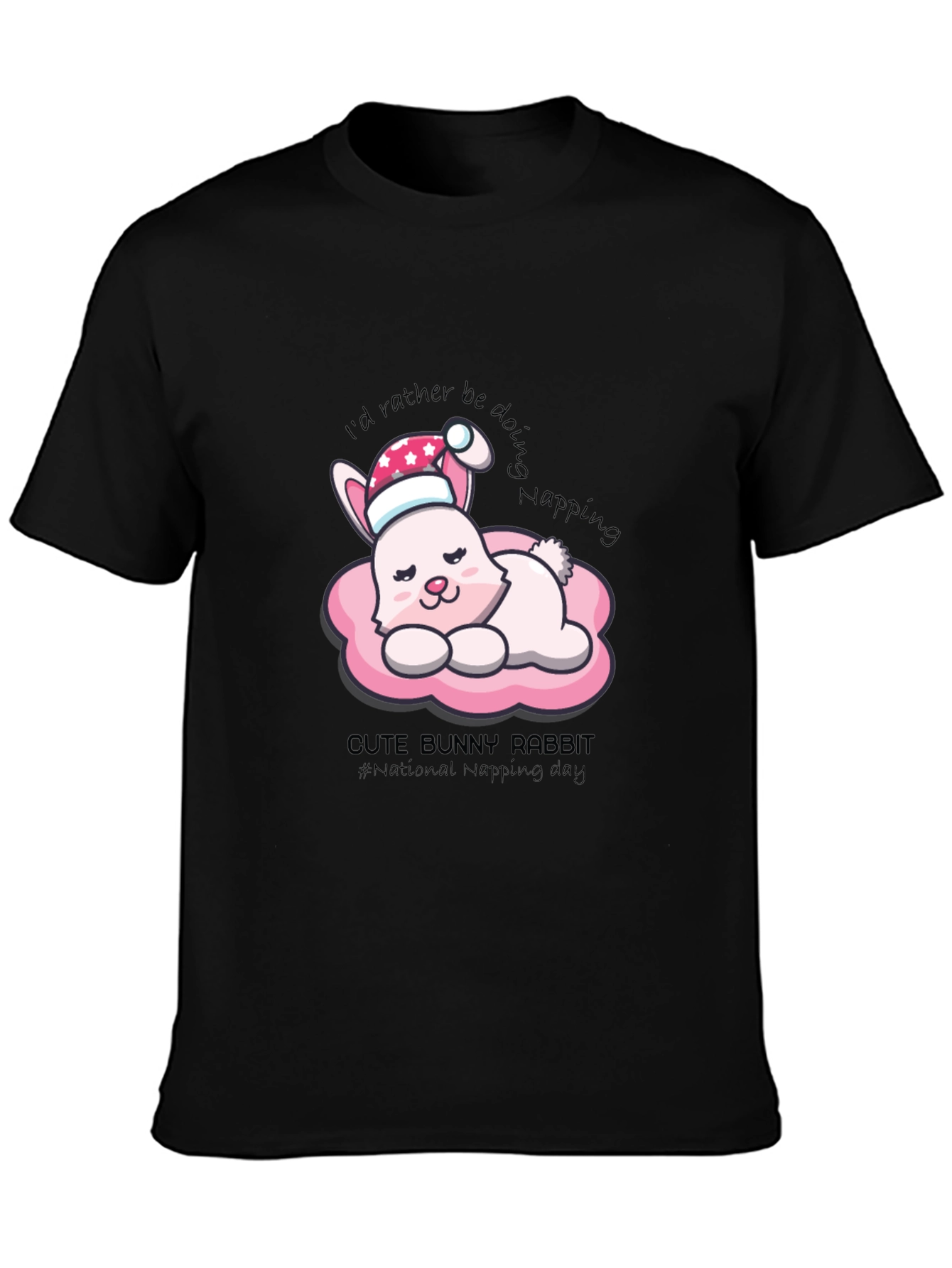 Cute Bunny Napping T-Shirt - National Napping Day