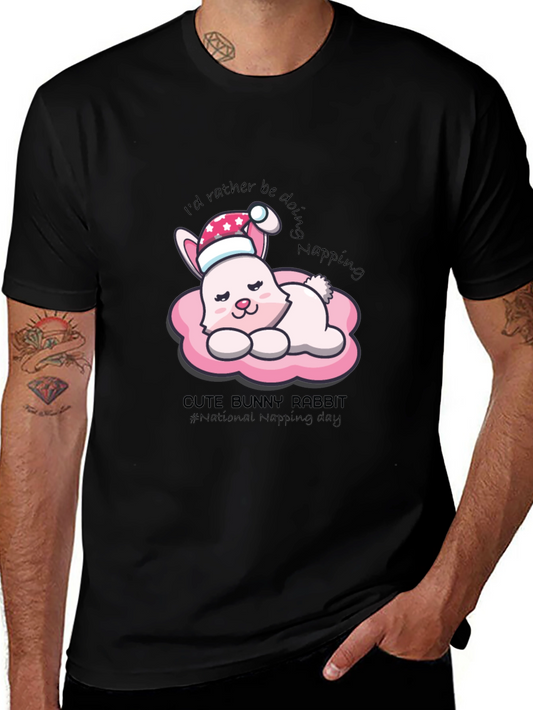 Cute Bunny Napping T-Shirt - National Napping Day