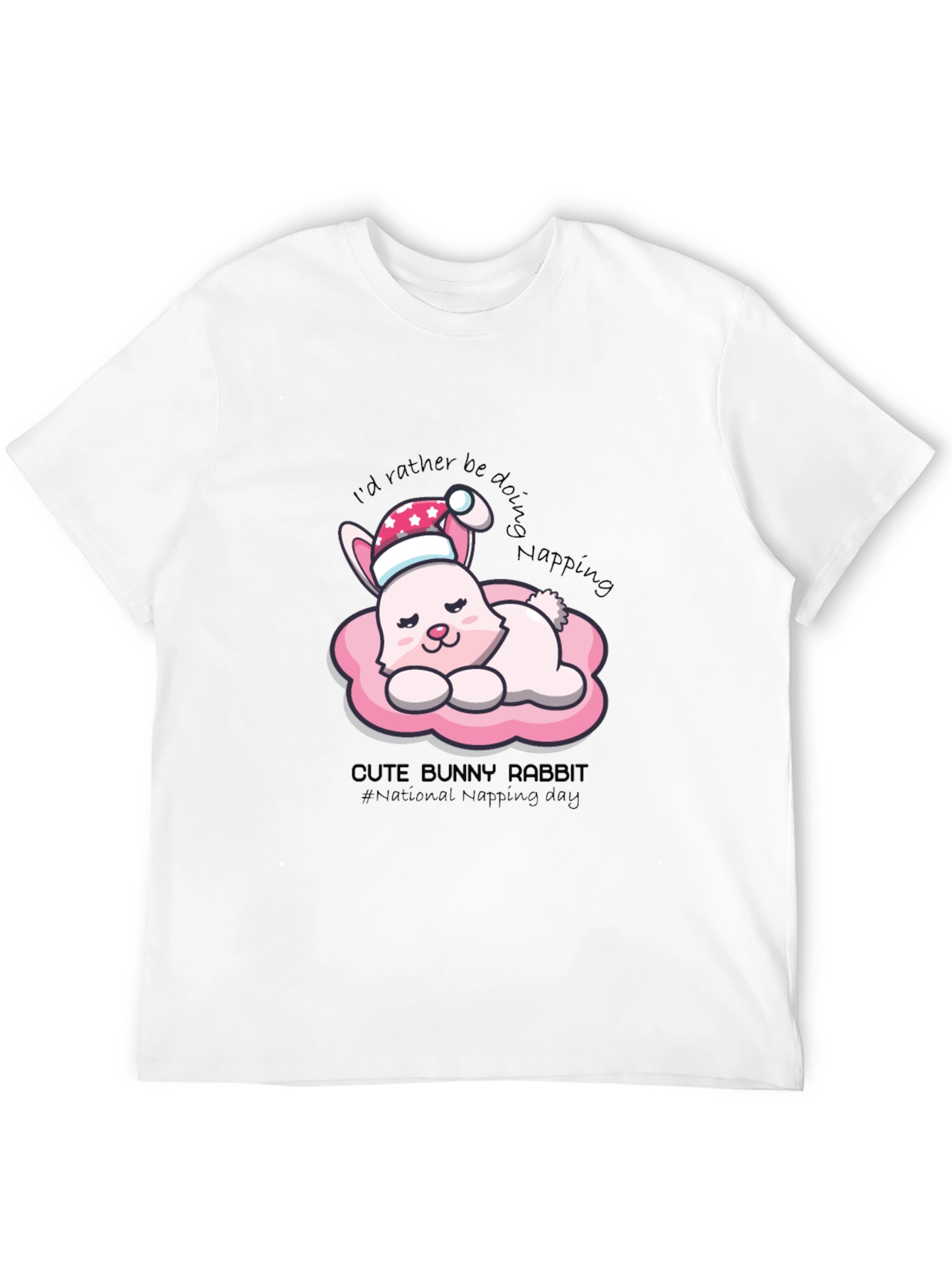 Cute Bunny Napping T-Shirt - National Napping Day