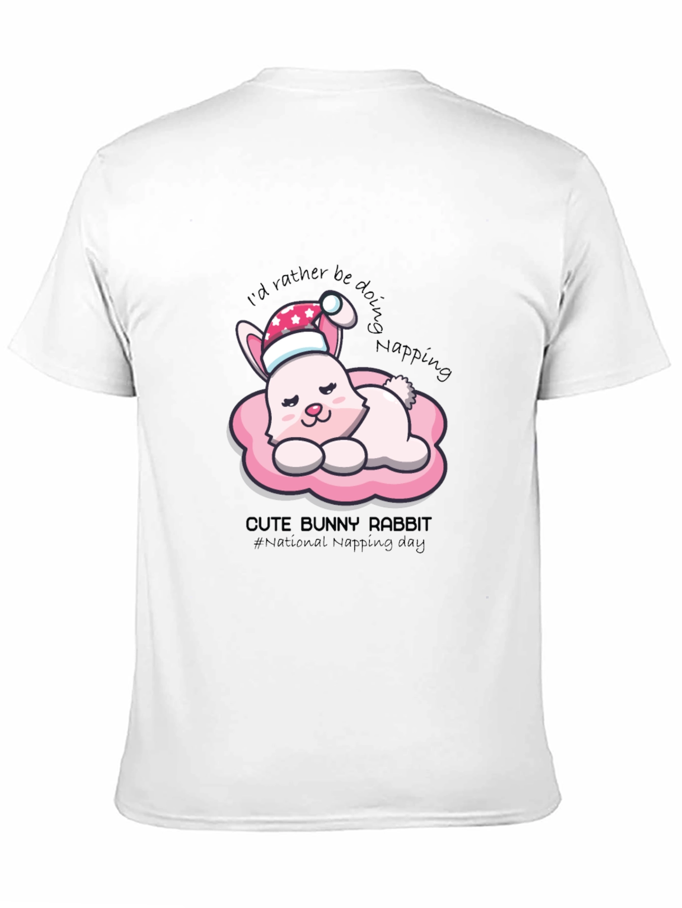 Cute Bunny Napping T-Shirt - National Napping Day