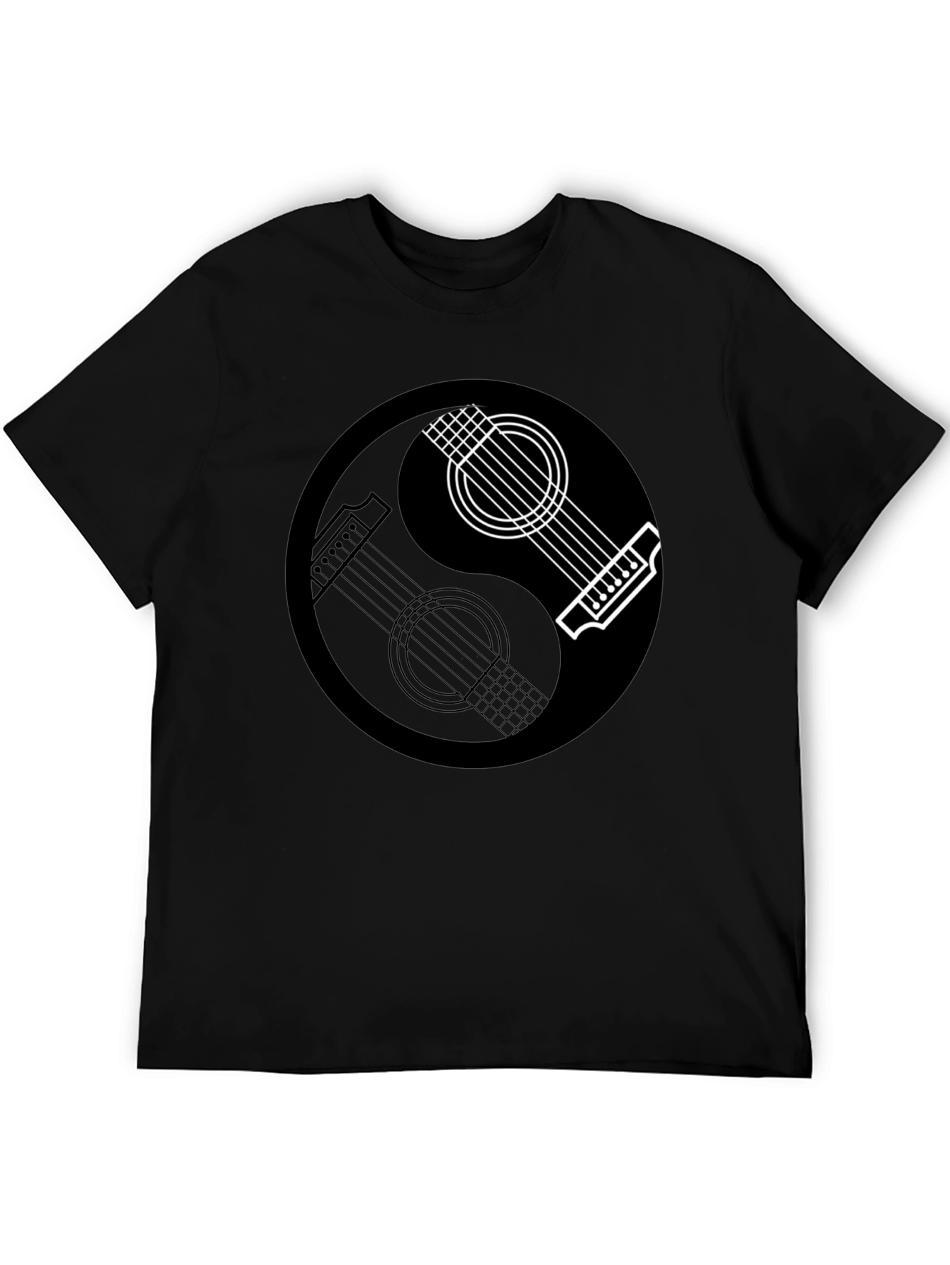 Yin Yang Guitar Graphic Tee - Musical Balance T-Shirt