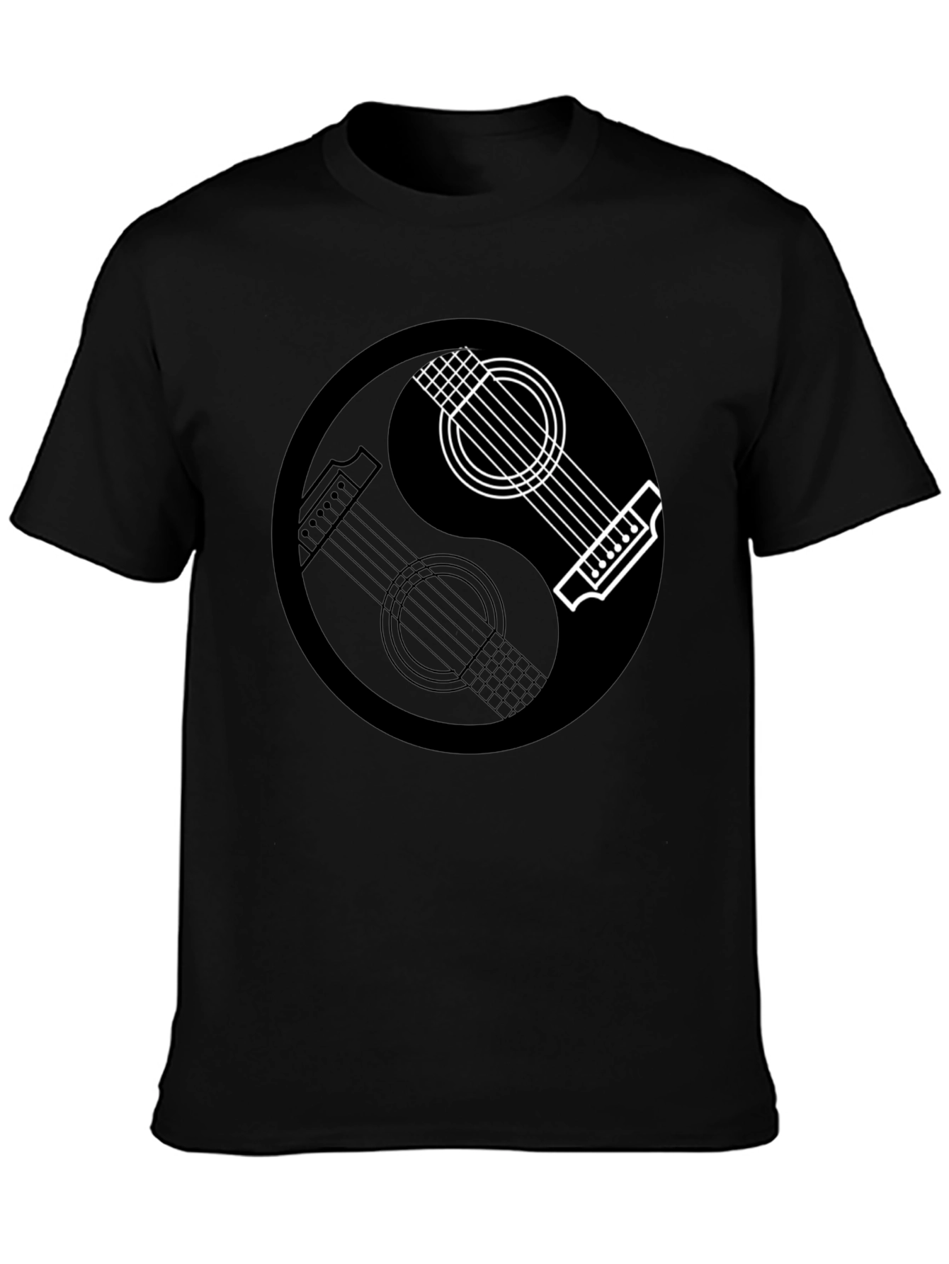 Yin Yang Guitar Graphic Tee - Musical Balance T-Shirt