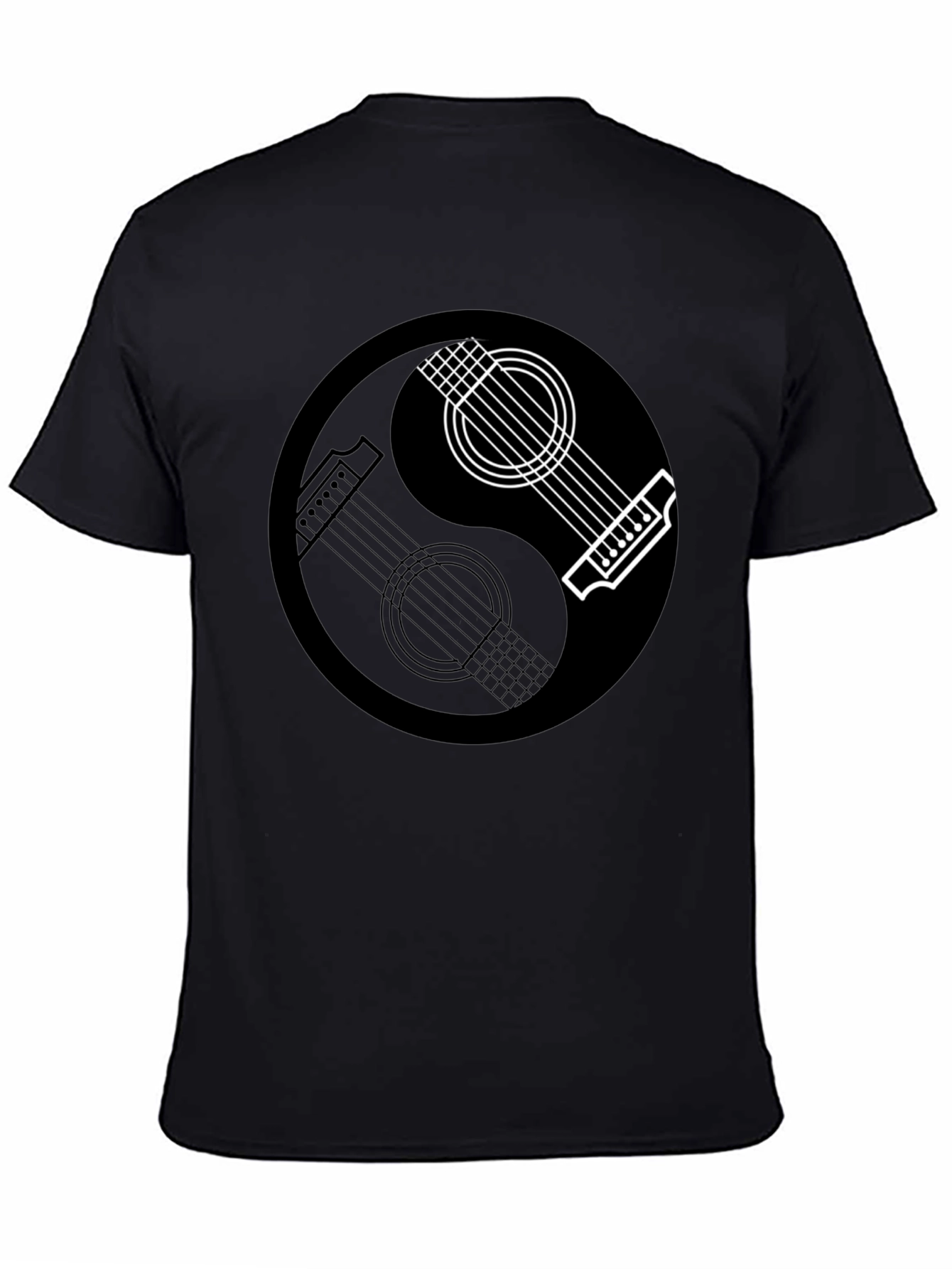Yin Yang Guitar Graphic Tee - Musical Balance T-Shirt
