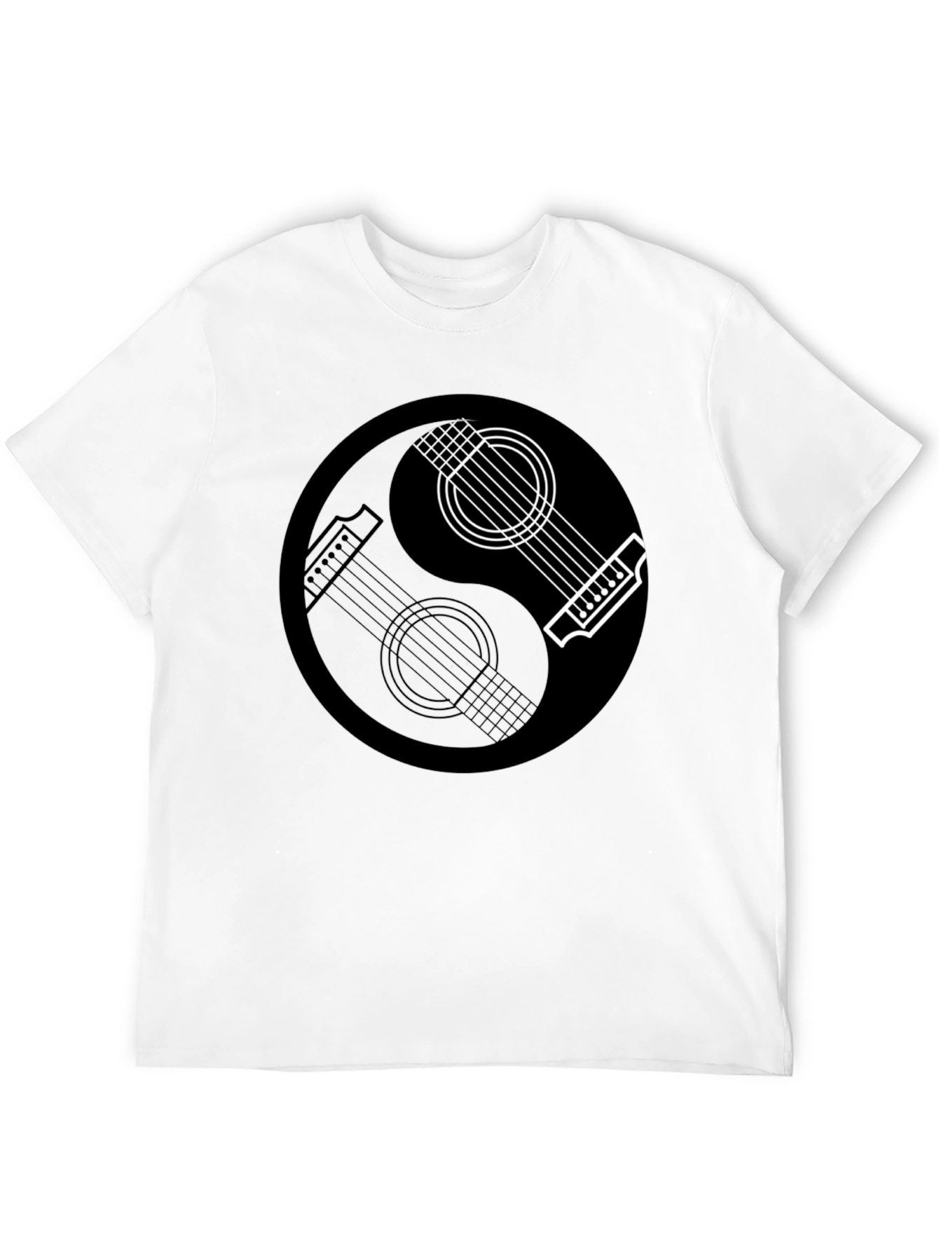 Yin Yang Guitar Graphic Tee - Musical Balance T-Shirt