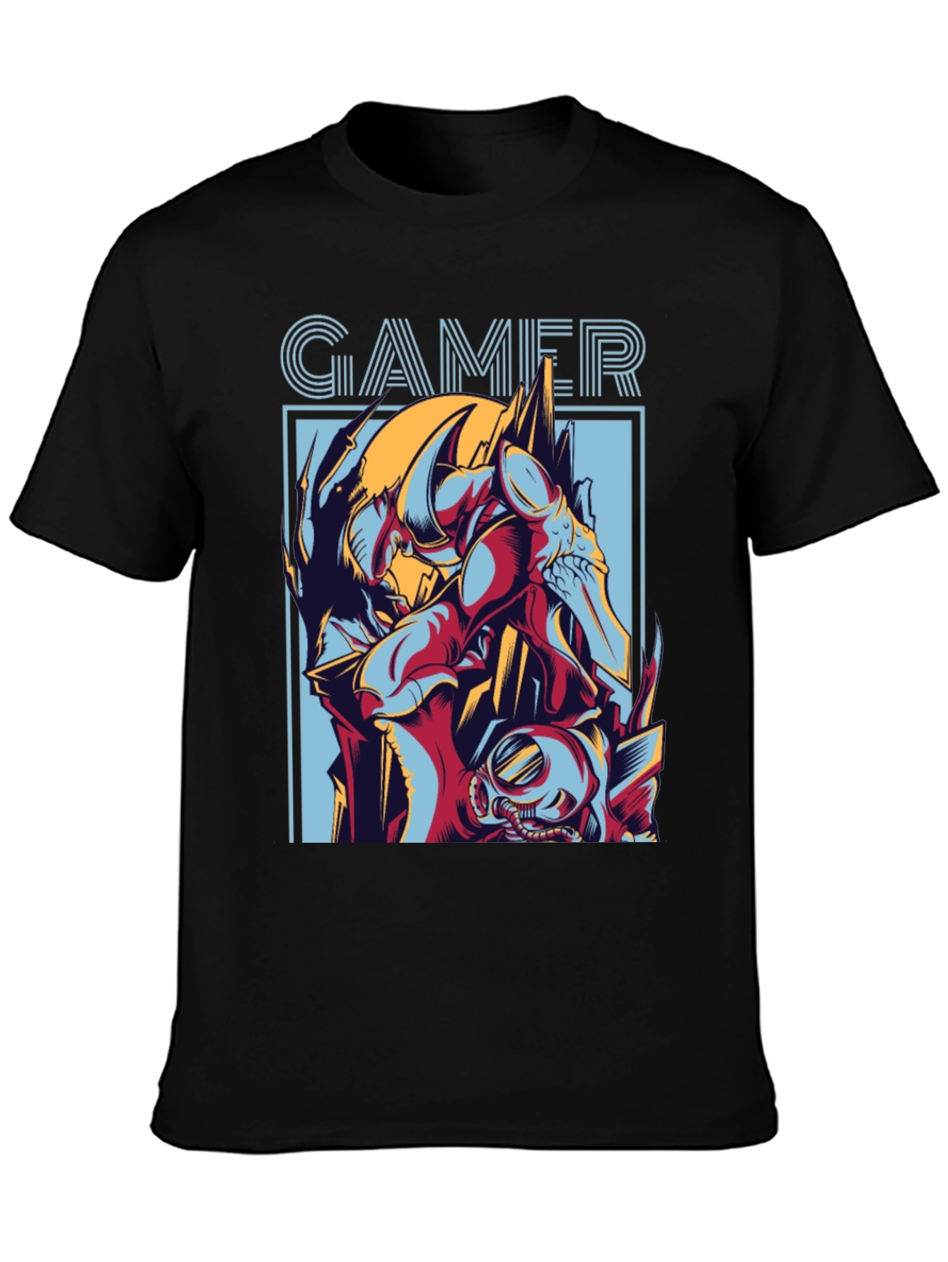 Gamer Graphic Print T-Shirt - Black