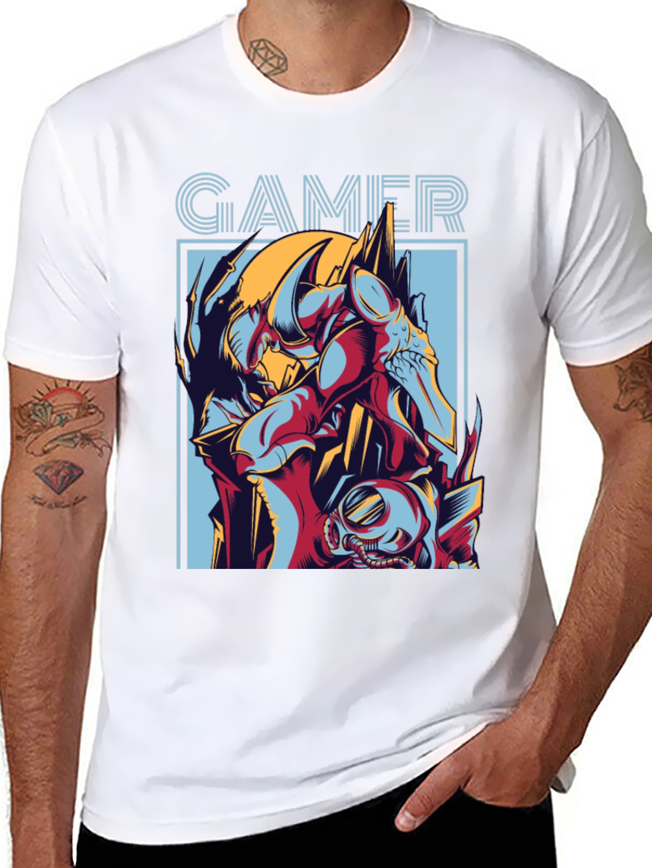 Gamer Graphic Print T-Shirt - Black