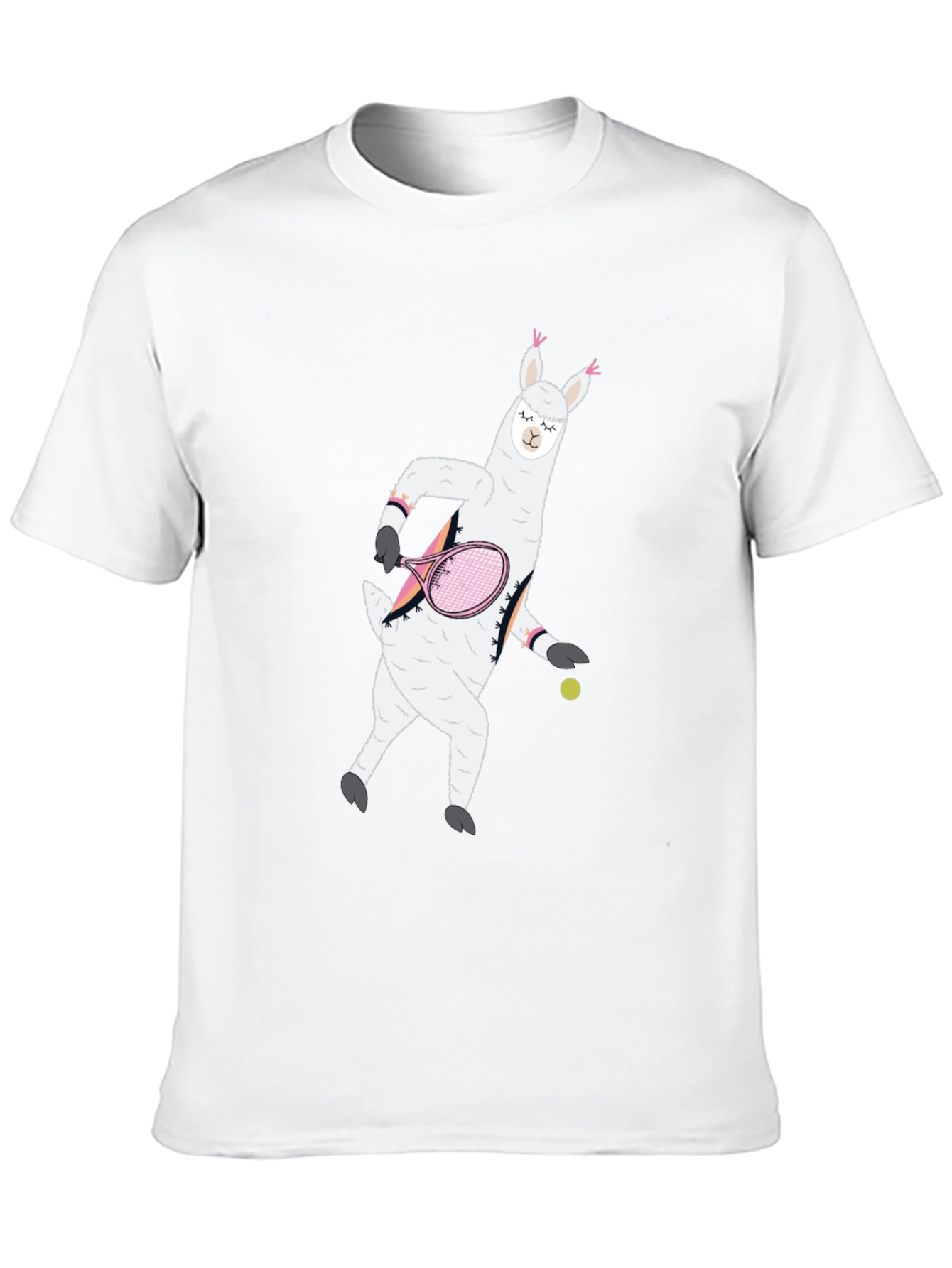 Llama Tennis Black T-Shirt