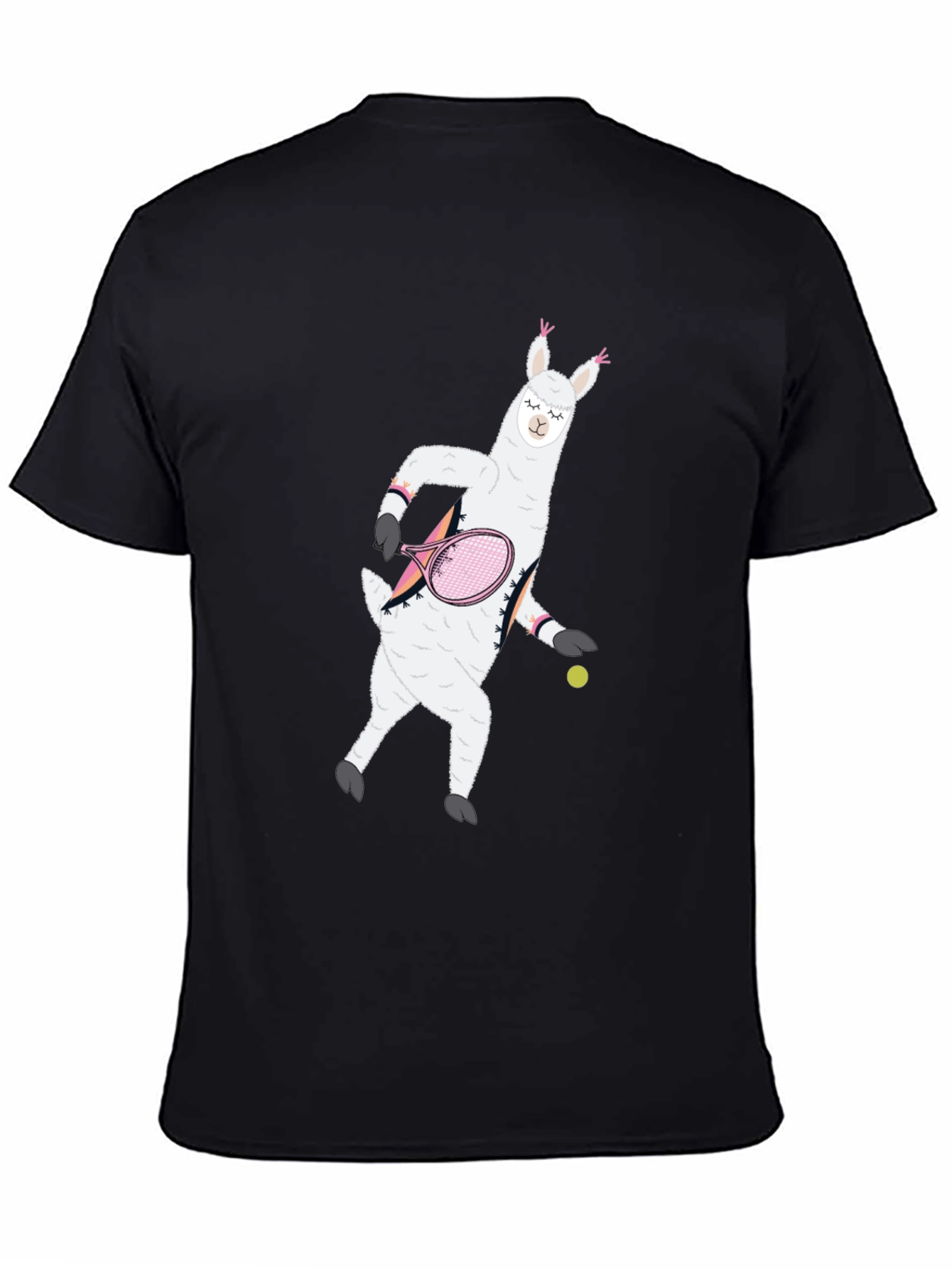 Llama Tennis Black T-Shirt