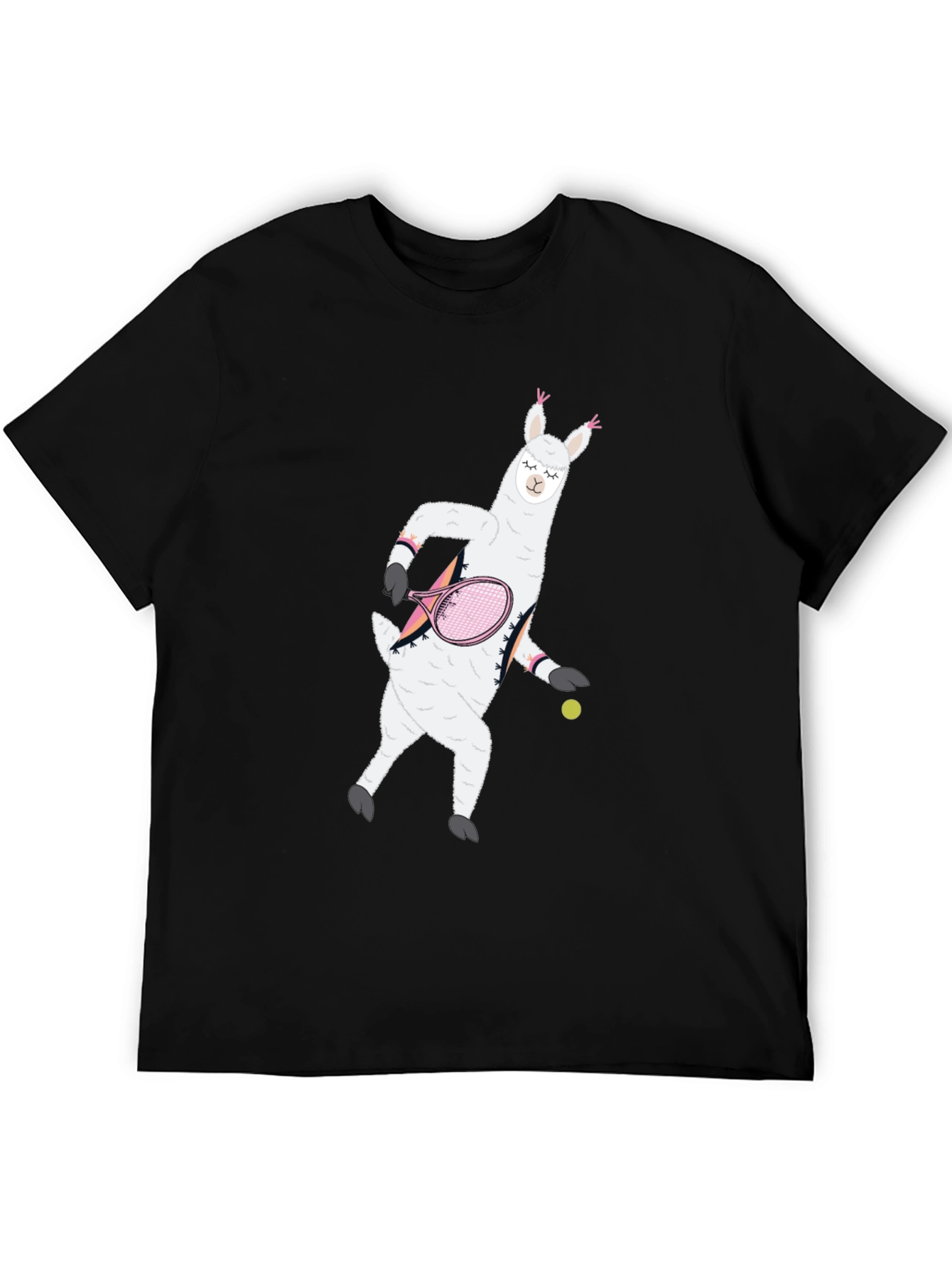 Llama Tennis Black T-Shirt