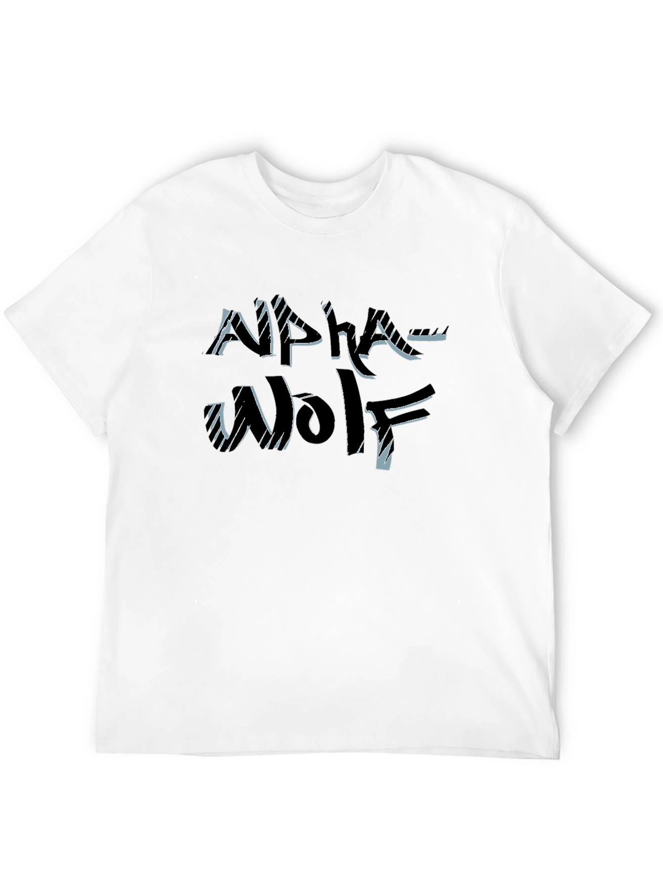 Alpha Wolf Graphic Tee - Black Cotton T-Shirt