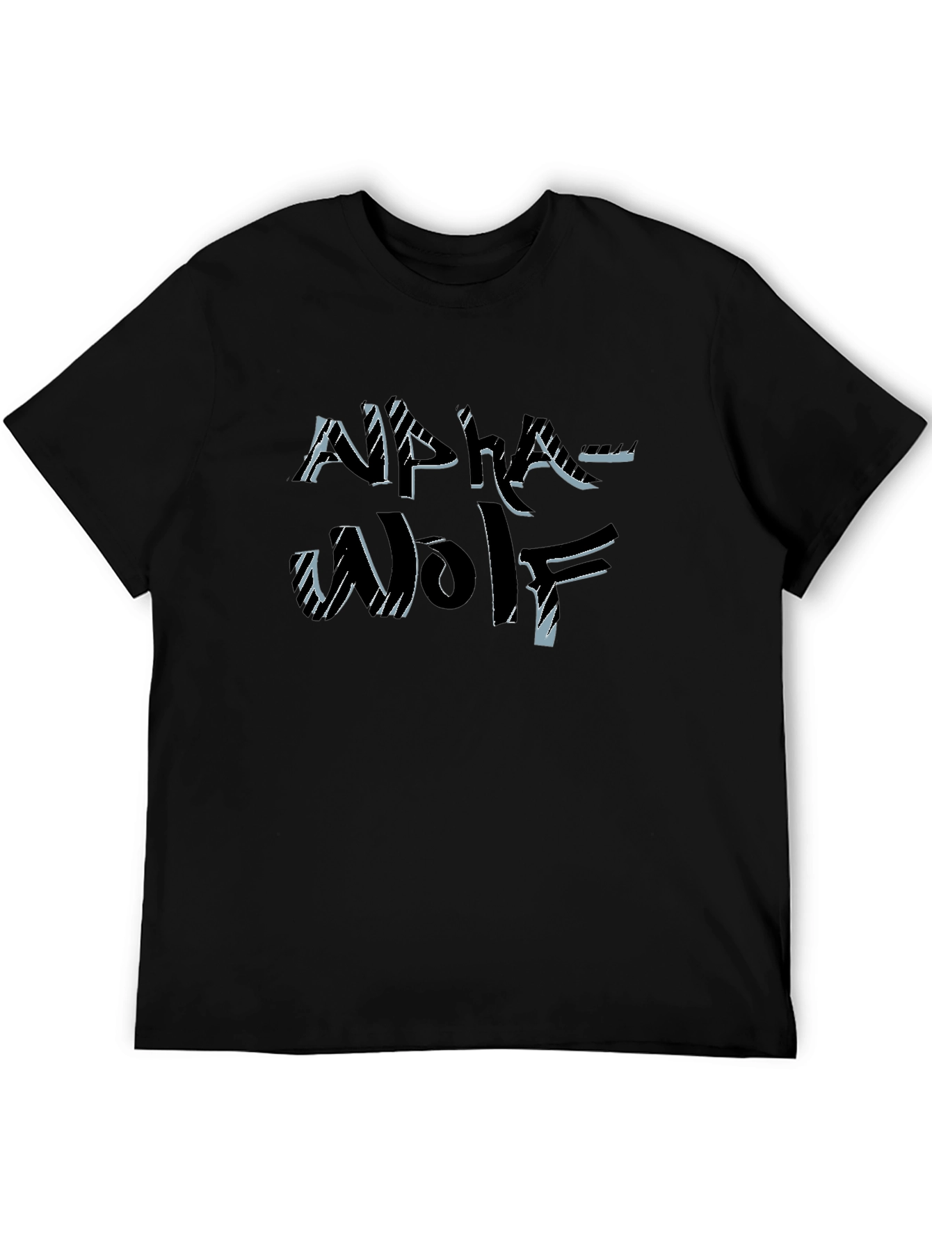 Alpha Wolf Graphic Tee - Black Cotton T-Shirt