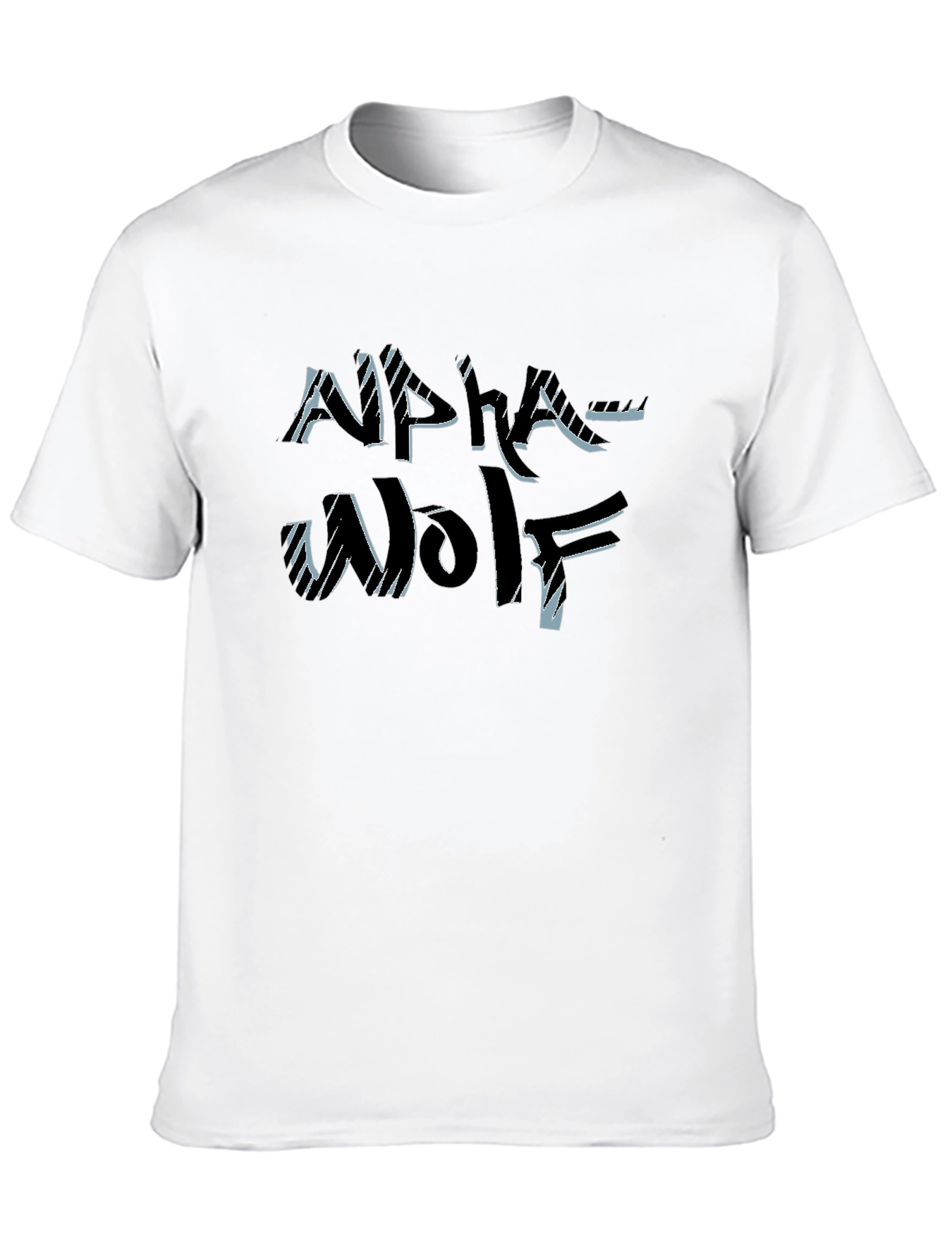 Alpha Wolf Graphic Tee - Black Cotton T-Shirt