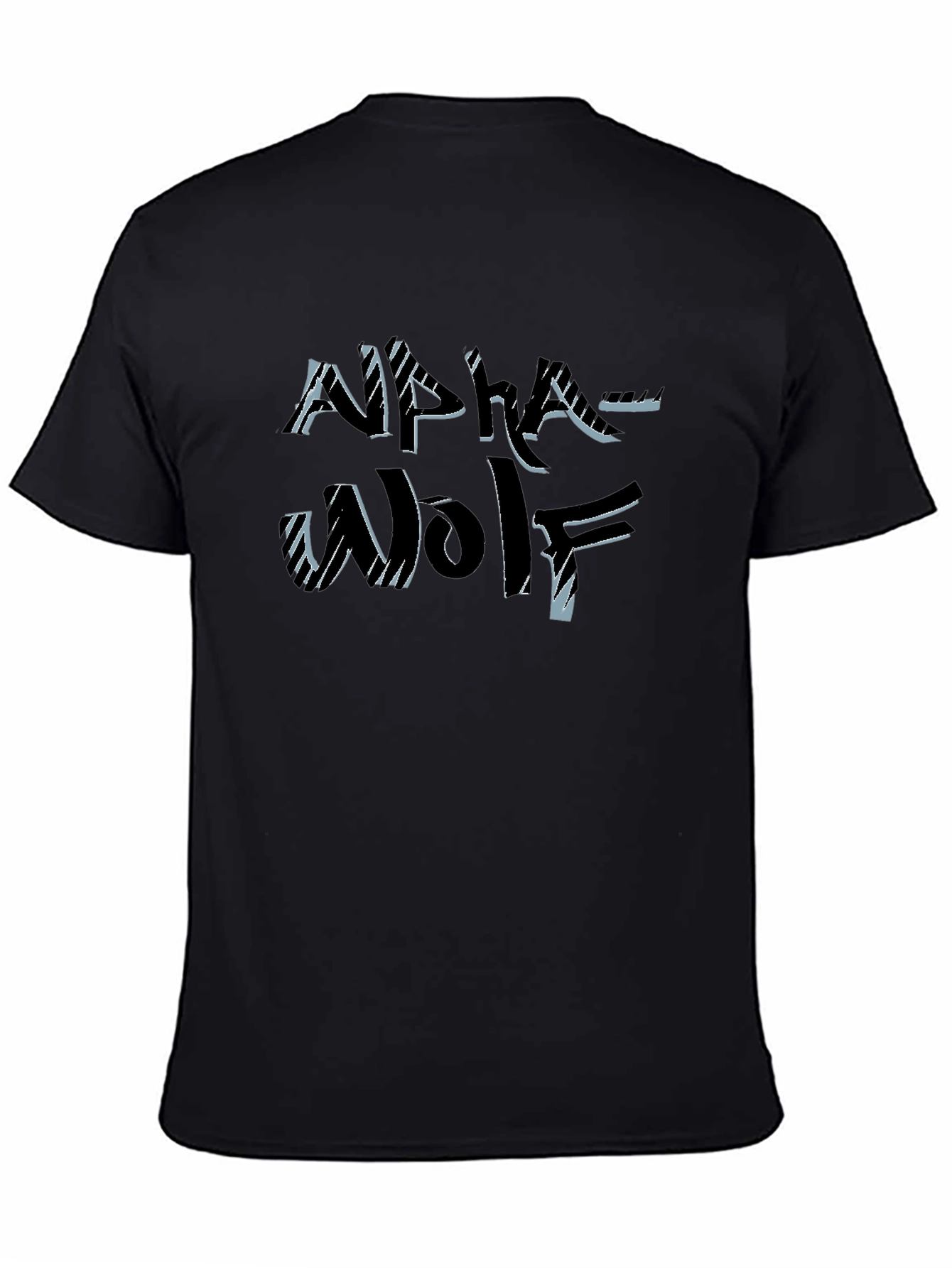 Alpha Wolf Graphic Tee - Black Cotton T-Shirt