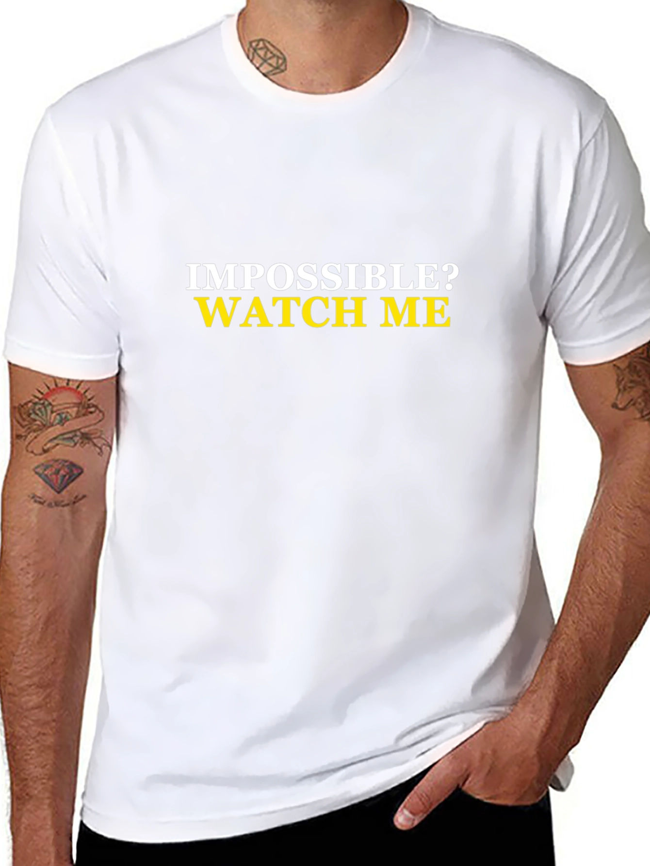 Impossible? Watch Me Mens Black T-Shirt
