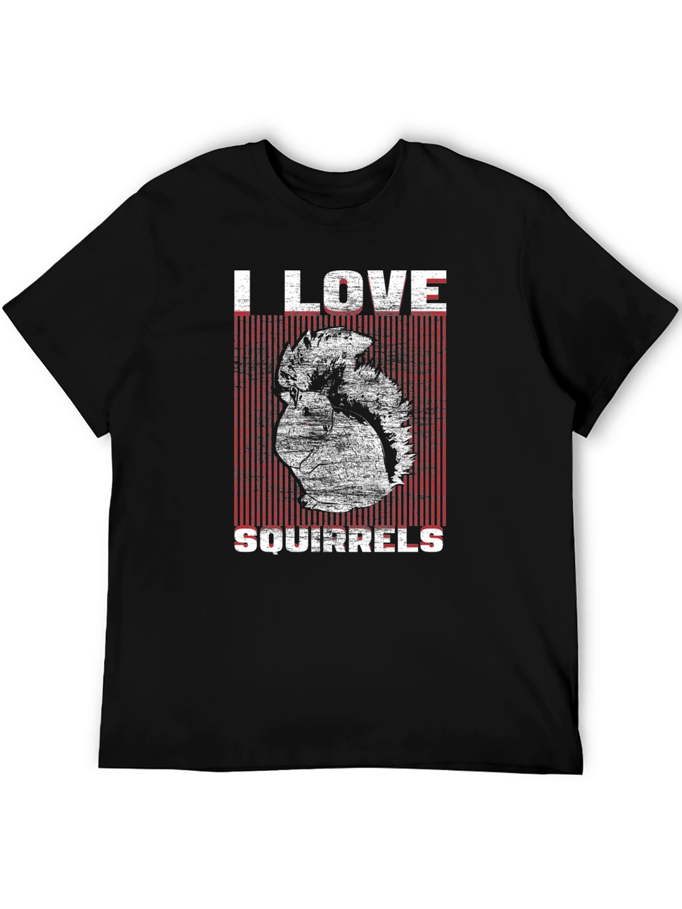 I Love Squirrels Graphic T-Shirt - Black