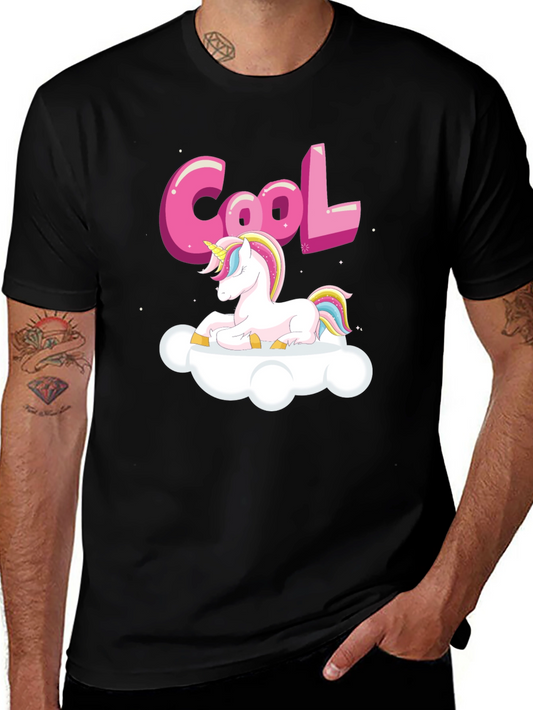 Cool Unicorn T-Shirt - Black Cotton Blend