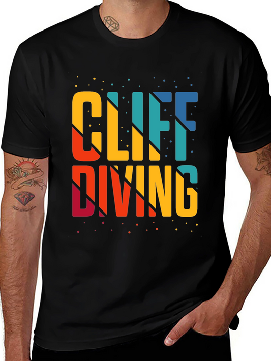 Cliff Diving Graphic T-Shirt - Black Tee
