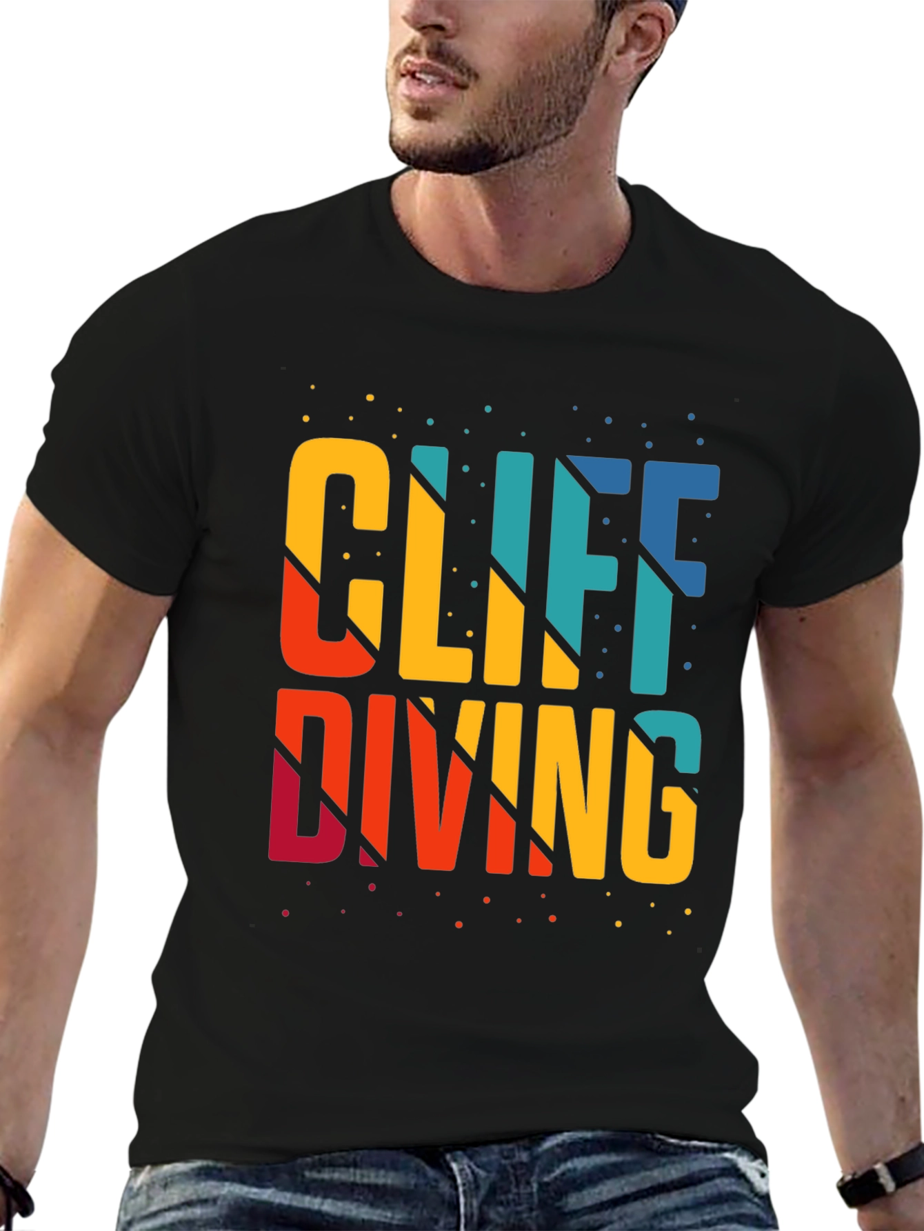 Cliff Diving Graphic T-Shirt - Black Tee