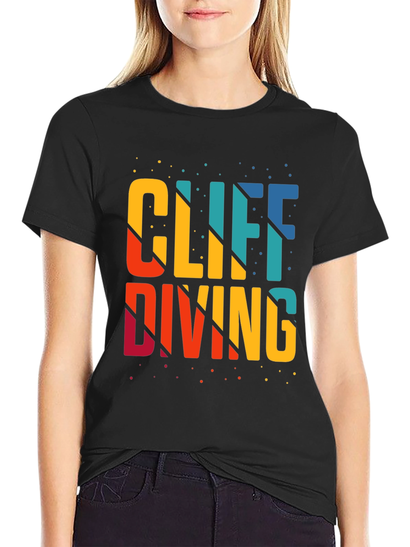 Cliff Diving Graphic T-Shirt - Black Tee