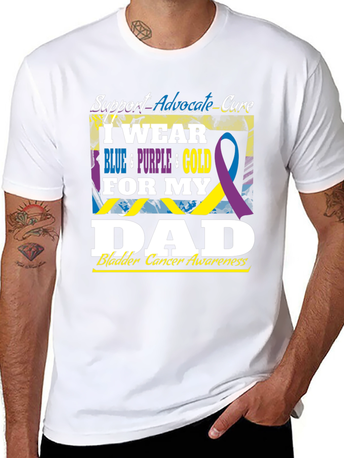 Bladder Cancer Awareness Dad T-Shirt