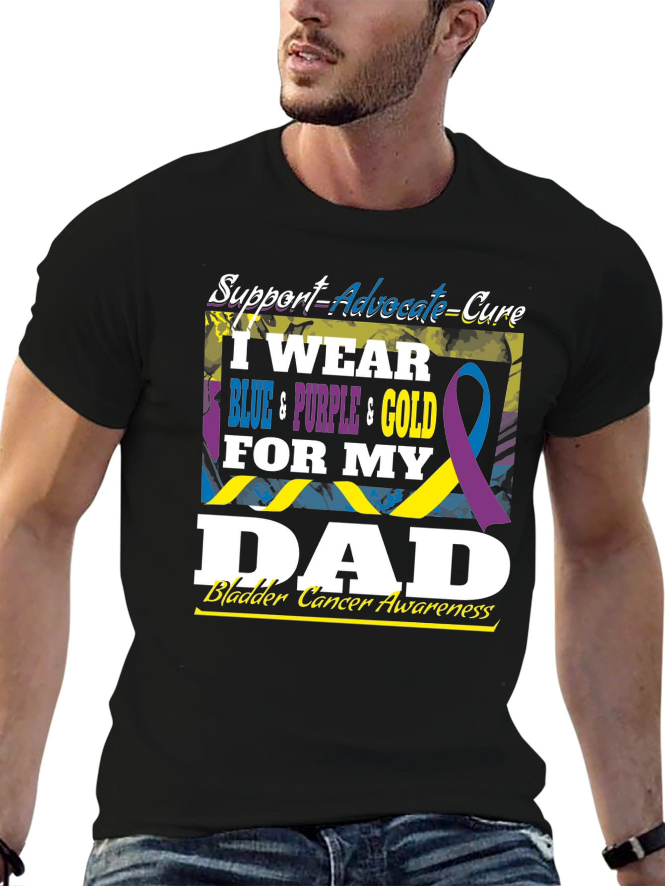 Bladder Cancer Awareness Dad T-Shirt