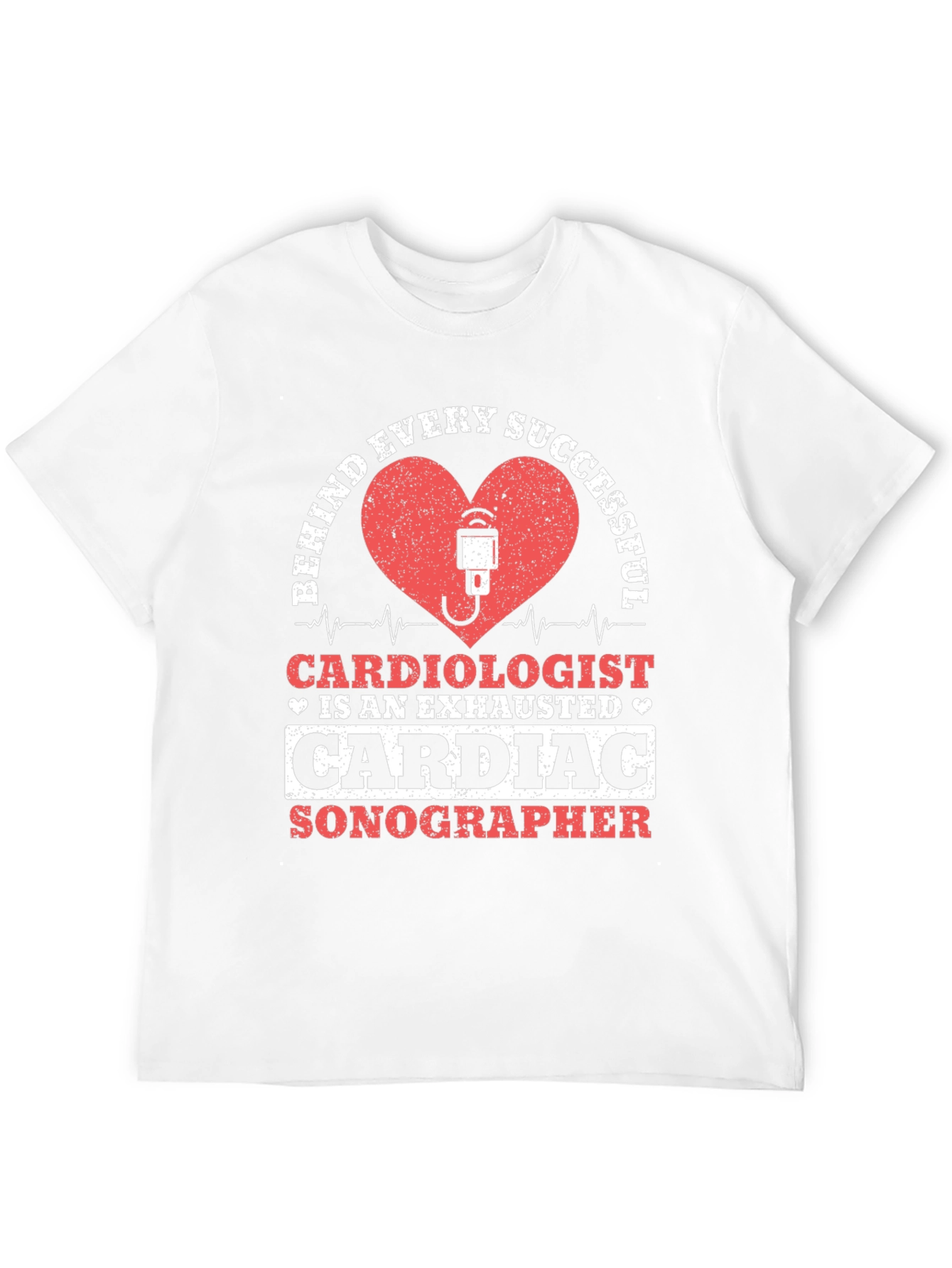 Cardiac Sonographer T-Shirt - Exhausted Cardiologist Design