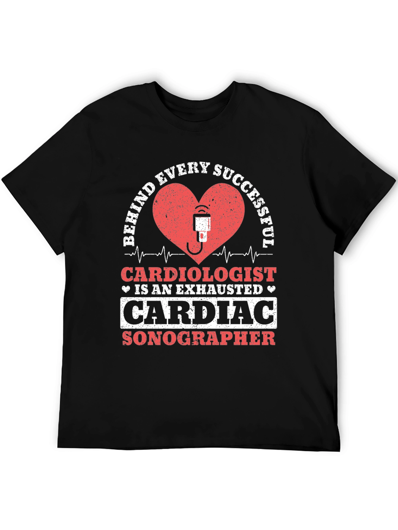 Cardiac Sonographer T-Shirt - Exhausted Cardiologist Design