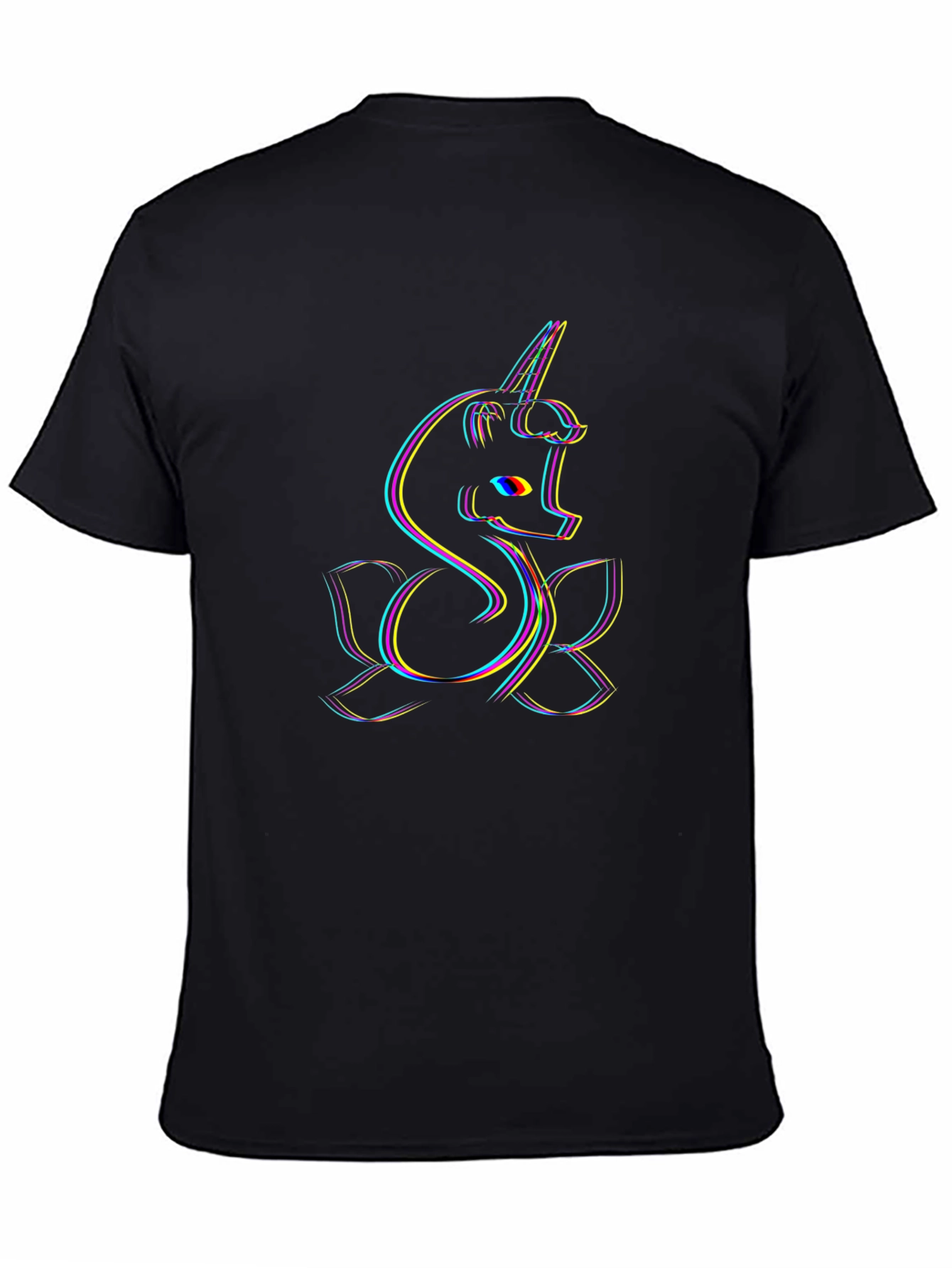 Unicorn Graphic Print Black T-Shirt