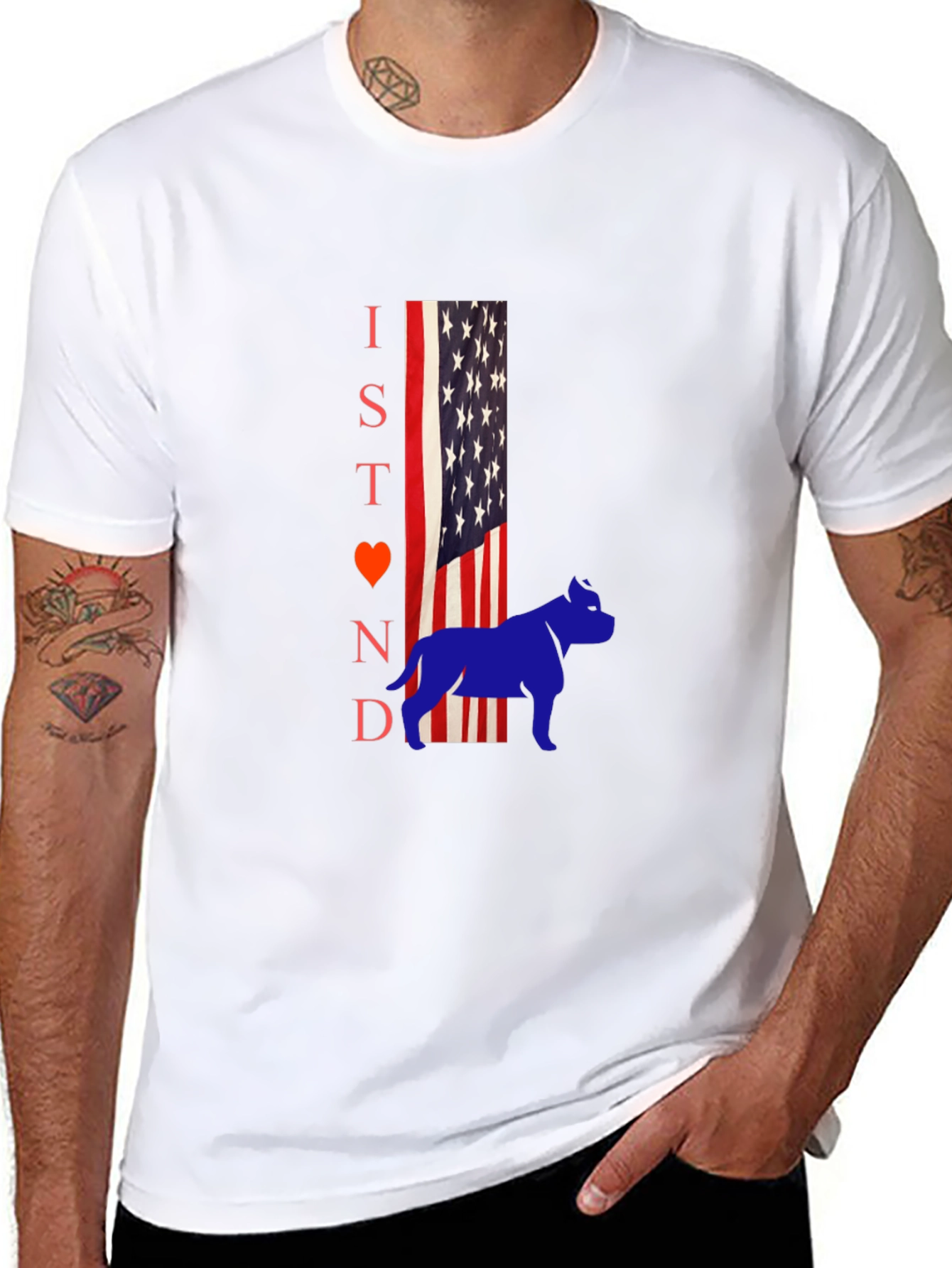 I Stand for Pitbulls Mens Graphic T-Shirt