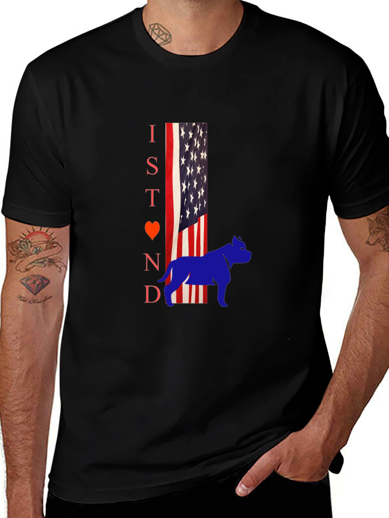 I Stand for Pitbulls Mens Graphic T-Shirt