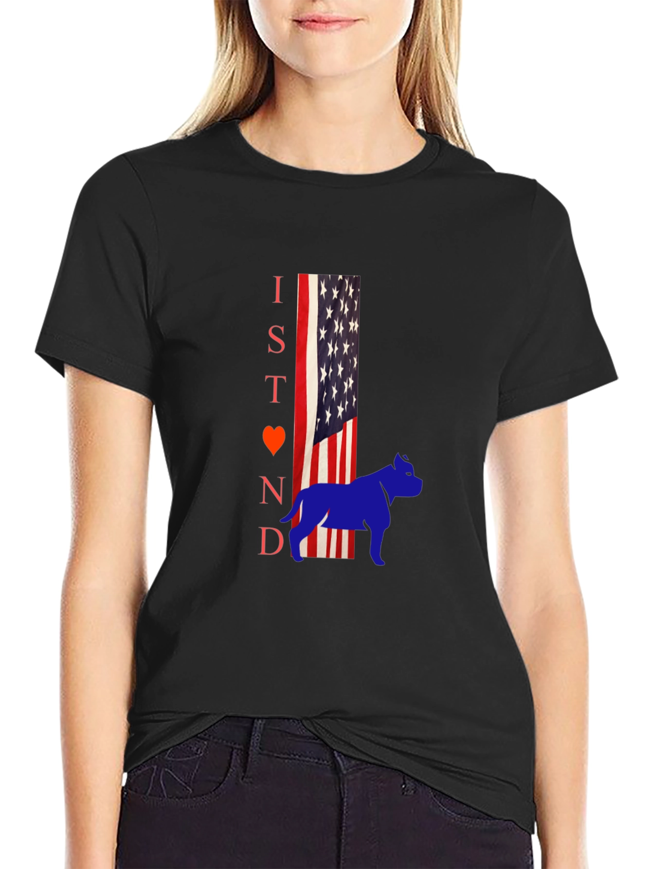 I Stand for Pitbulls Mens Graphic T-Shirt