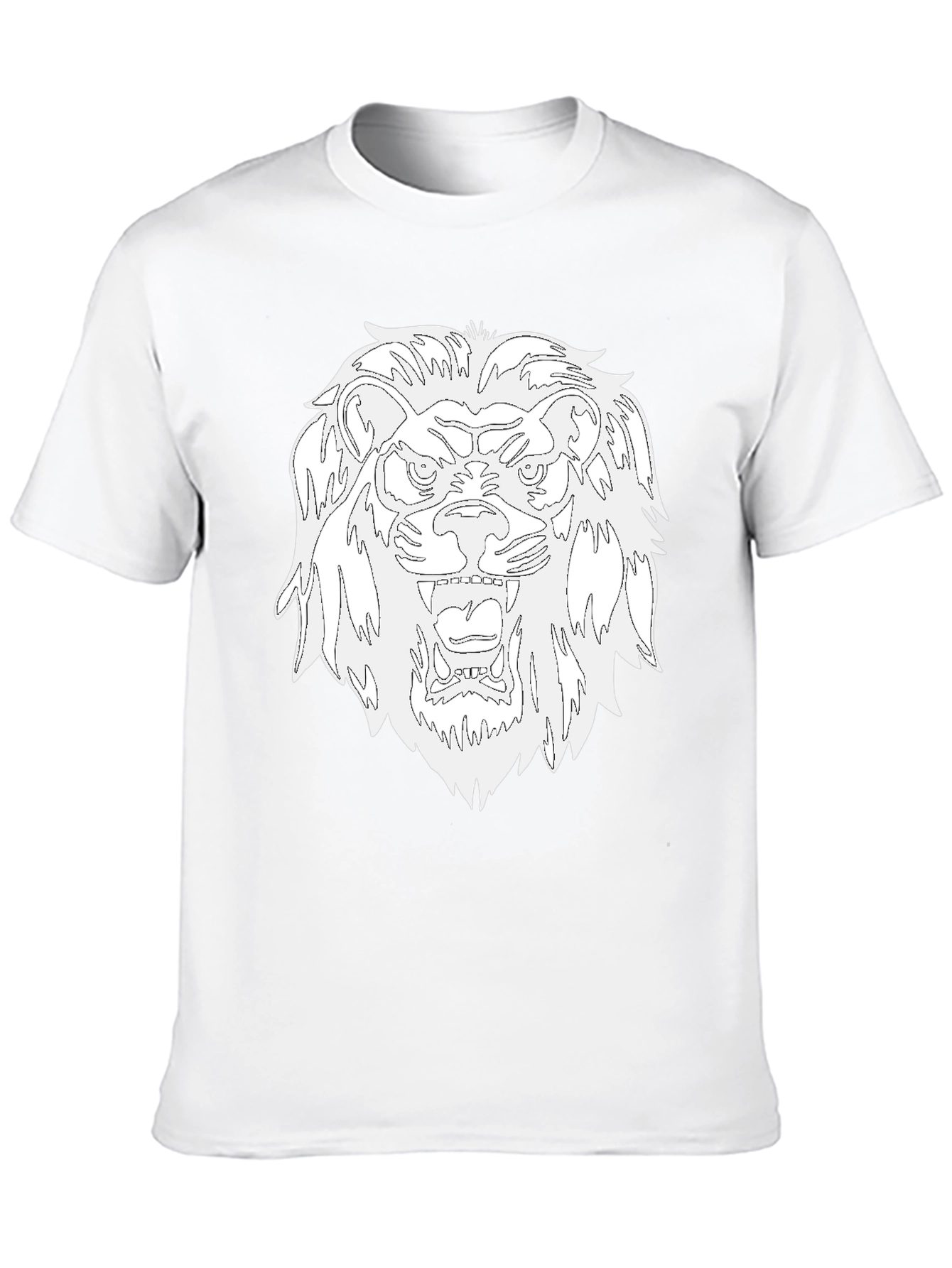 Black T-Shirt with Bold Lion Graphic