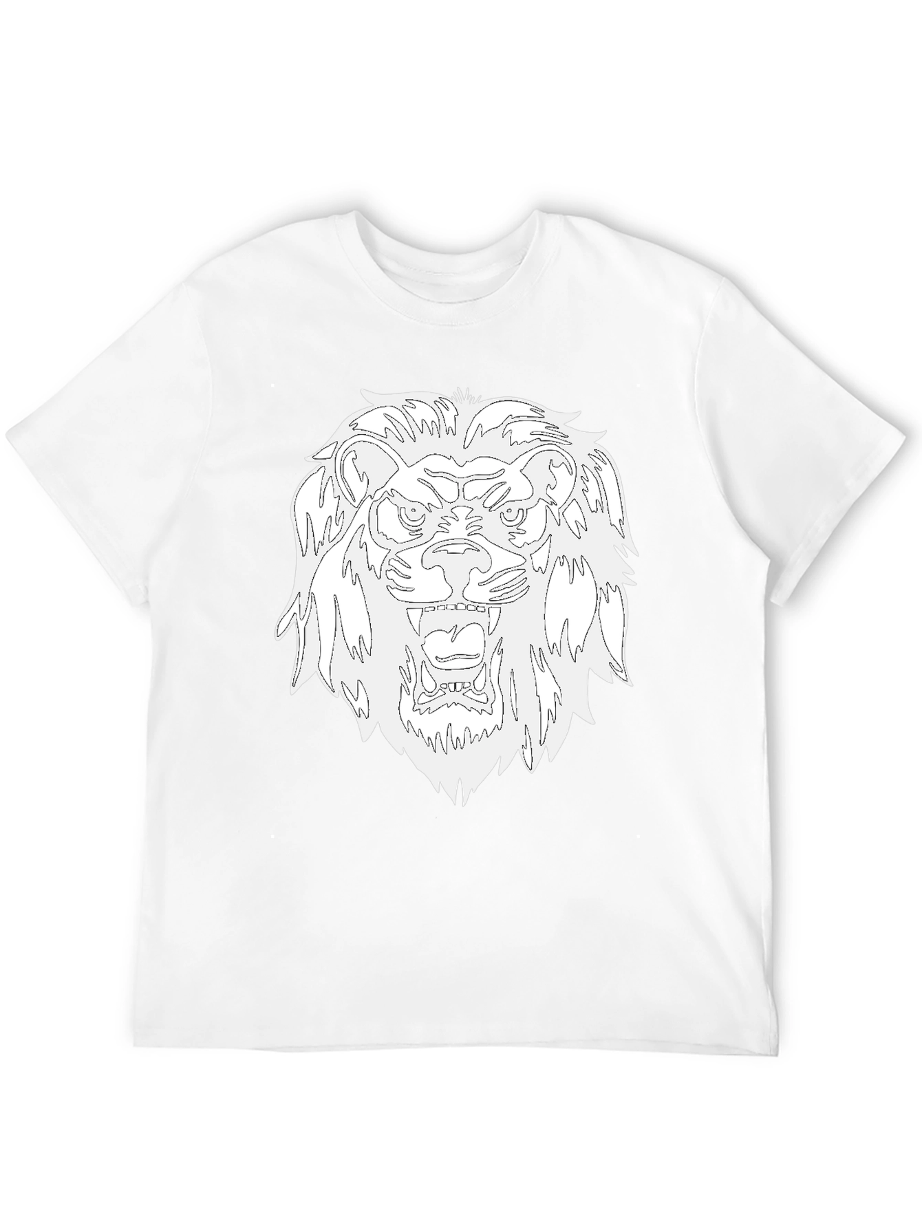 Black T-Shirt with Bold Lion Graphic