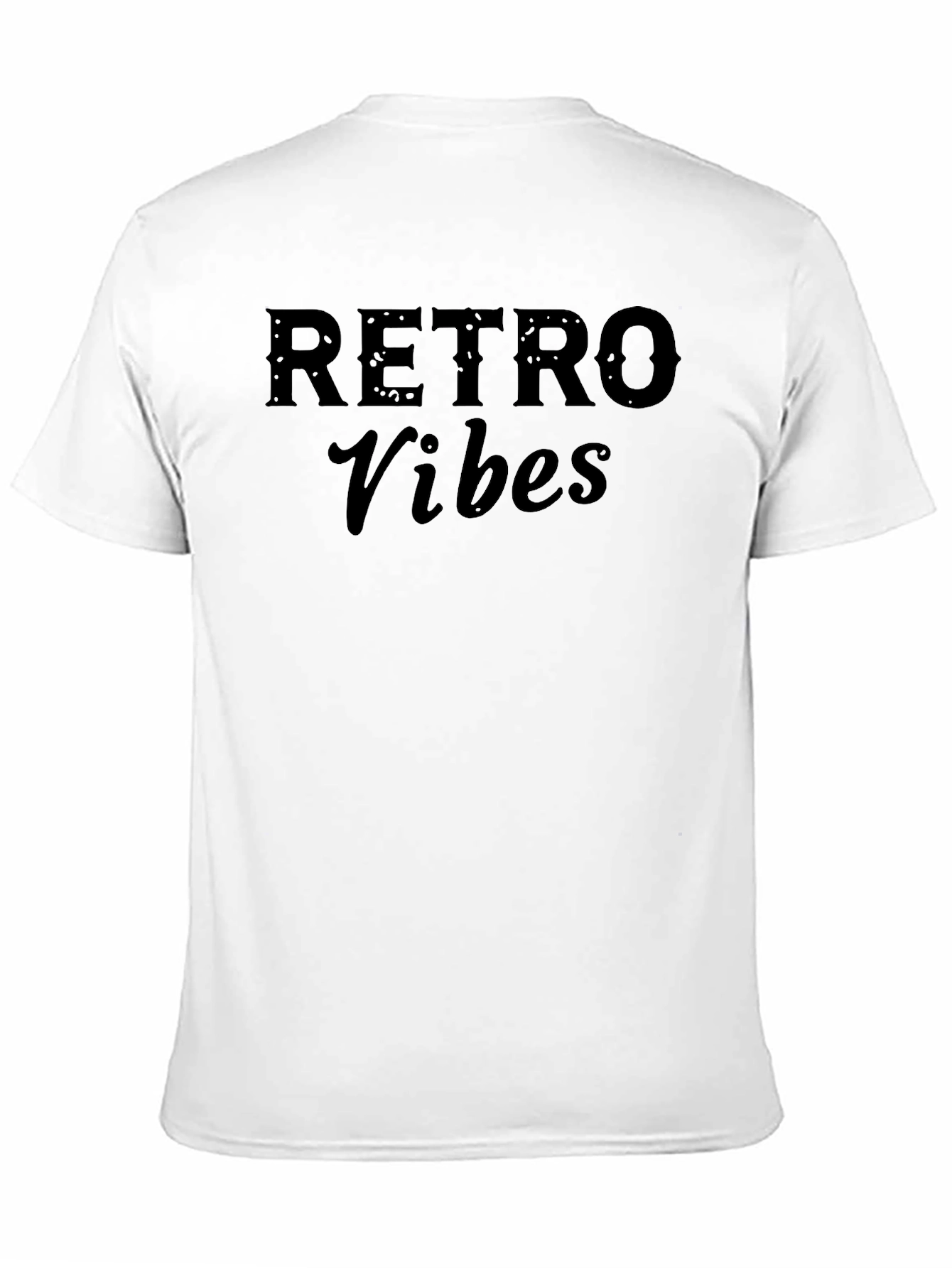 Retro Vibes Graphic Tee - Black Cotton Casual T-Shirt
