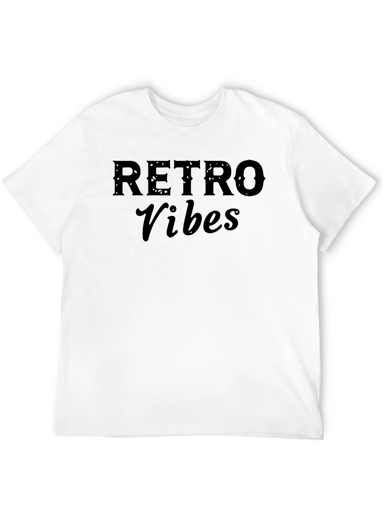 Retro Vibes Graphic Tee - Black Cotton Casual T-Shirt