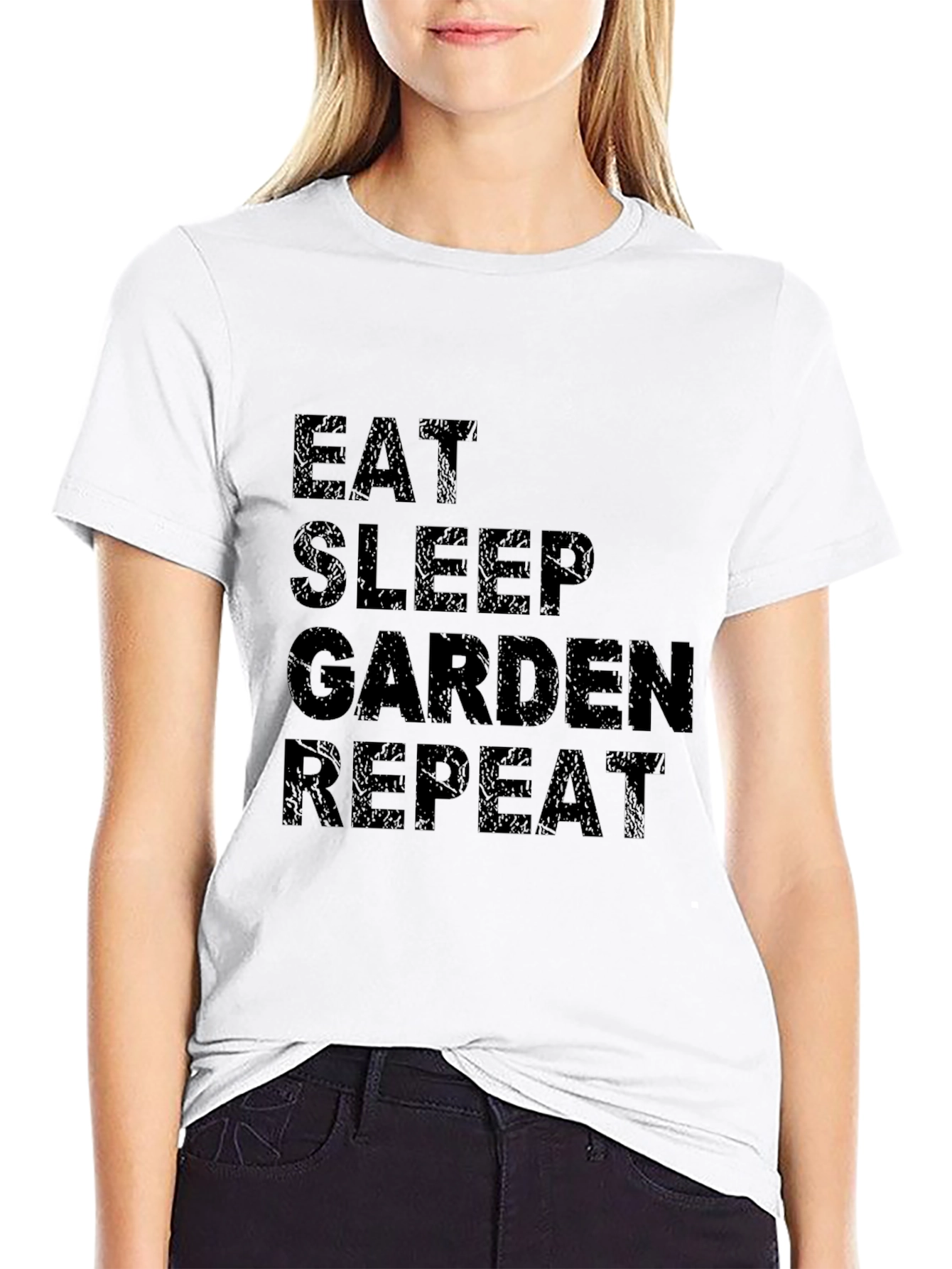 Eat Sleep Garden Repeat Black T-Shirt