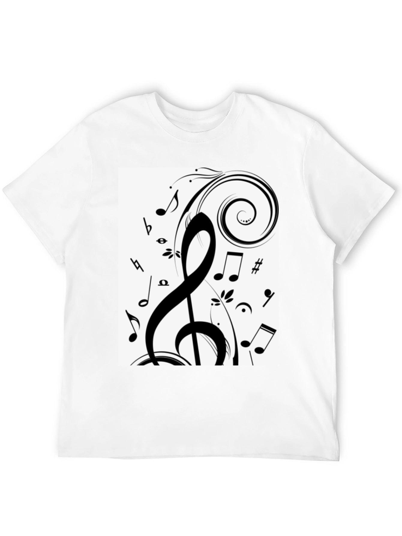 Musical Notes Black Graphic Tee