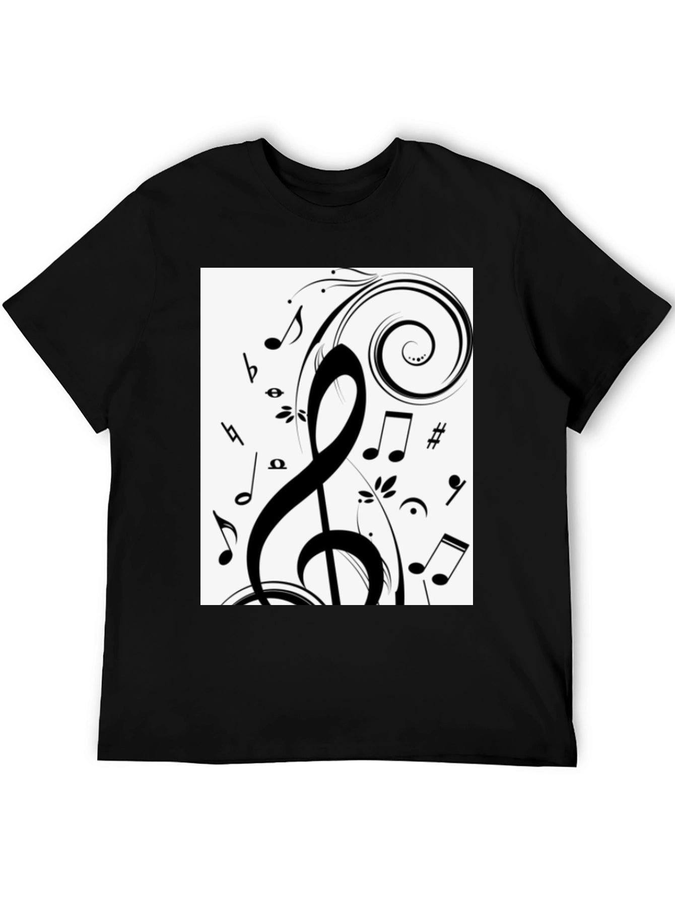 Musical Notes Black Graphic Tee