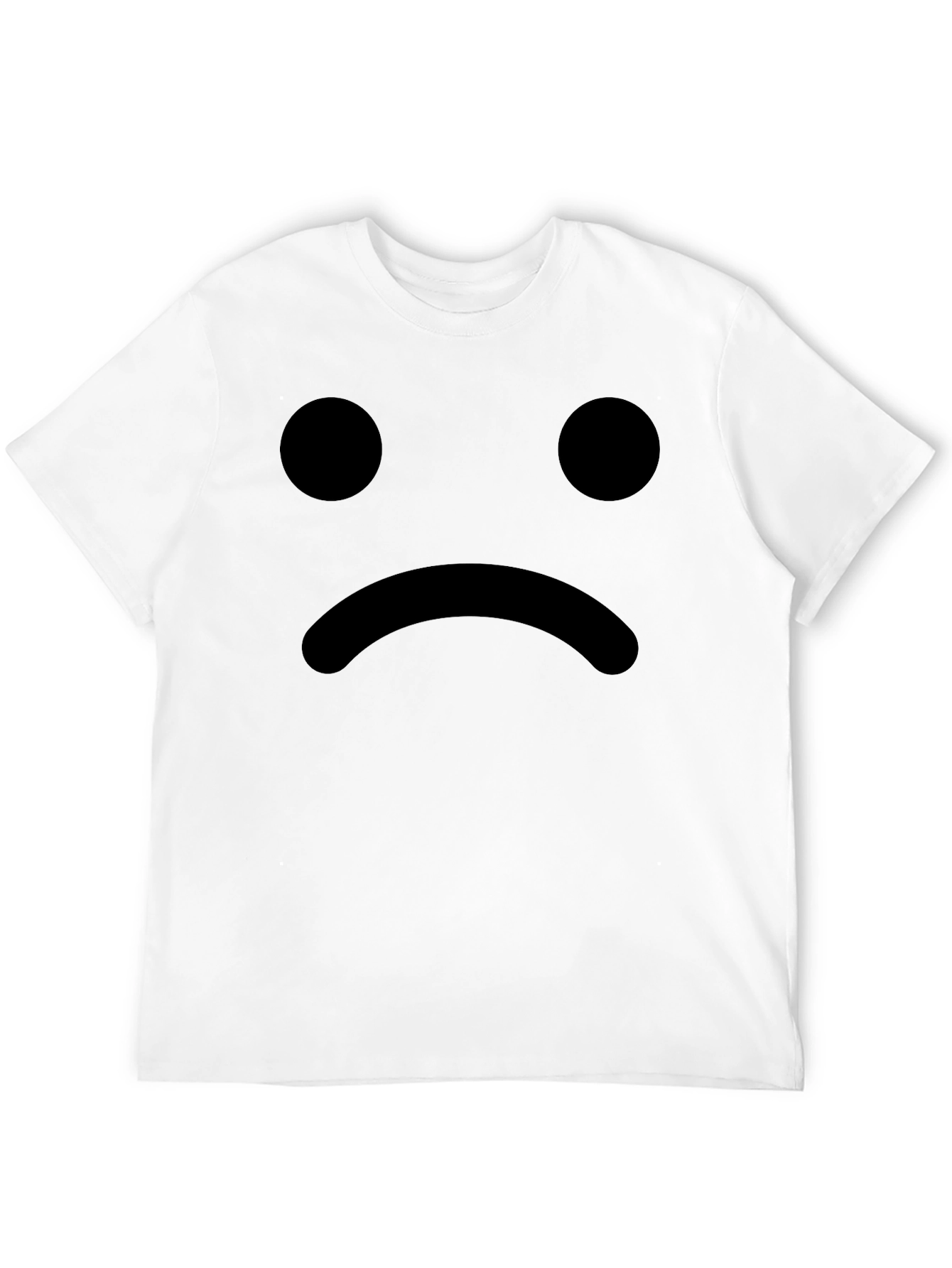 Sad Face Graphic Tee - Black Cotton Comfort
