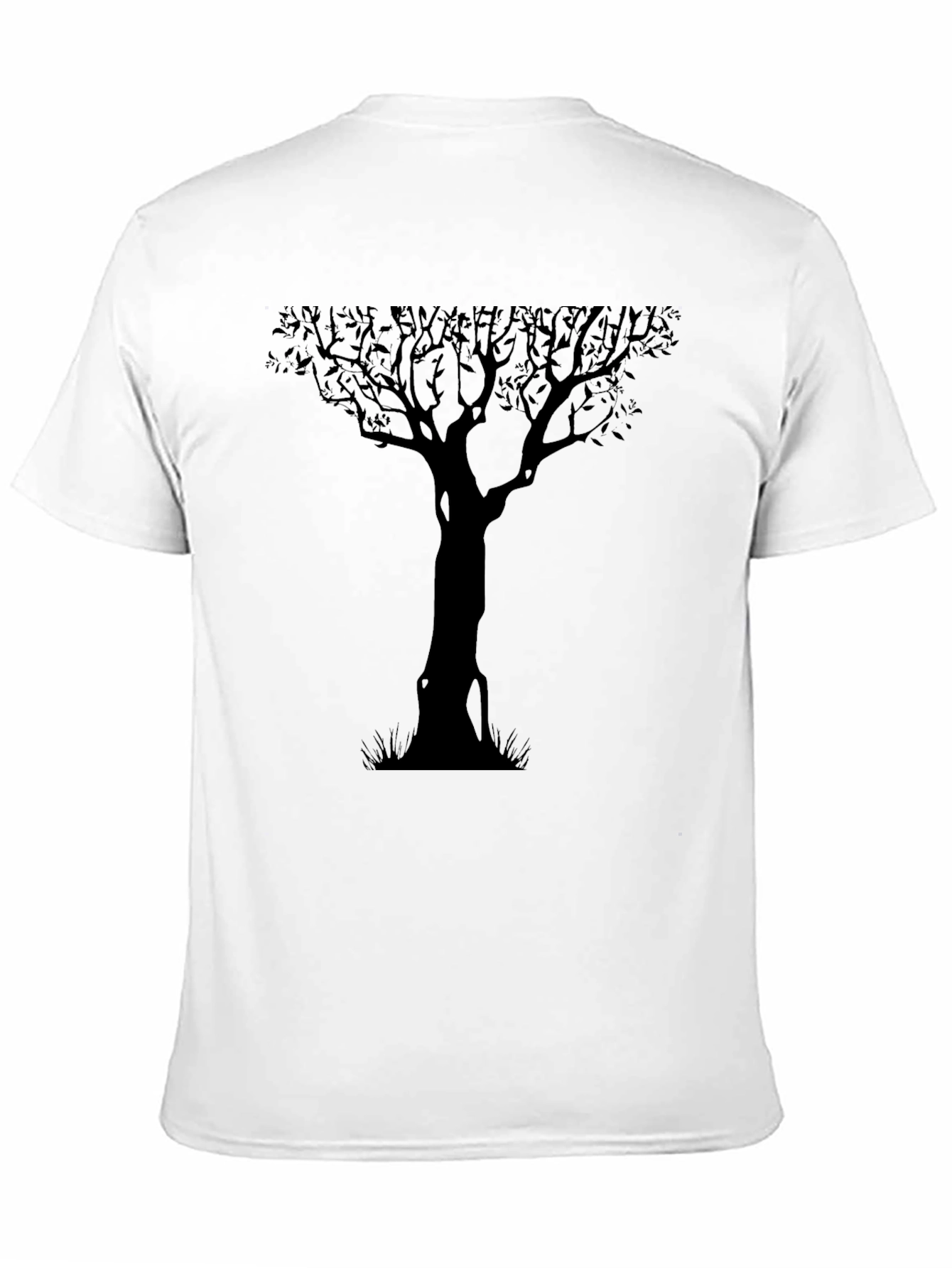 Silhouette Tree Graphic Tee - Black Cotton Shirt