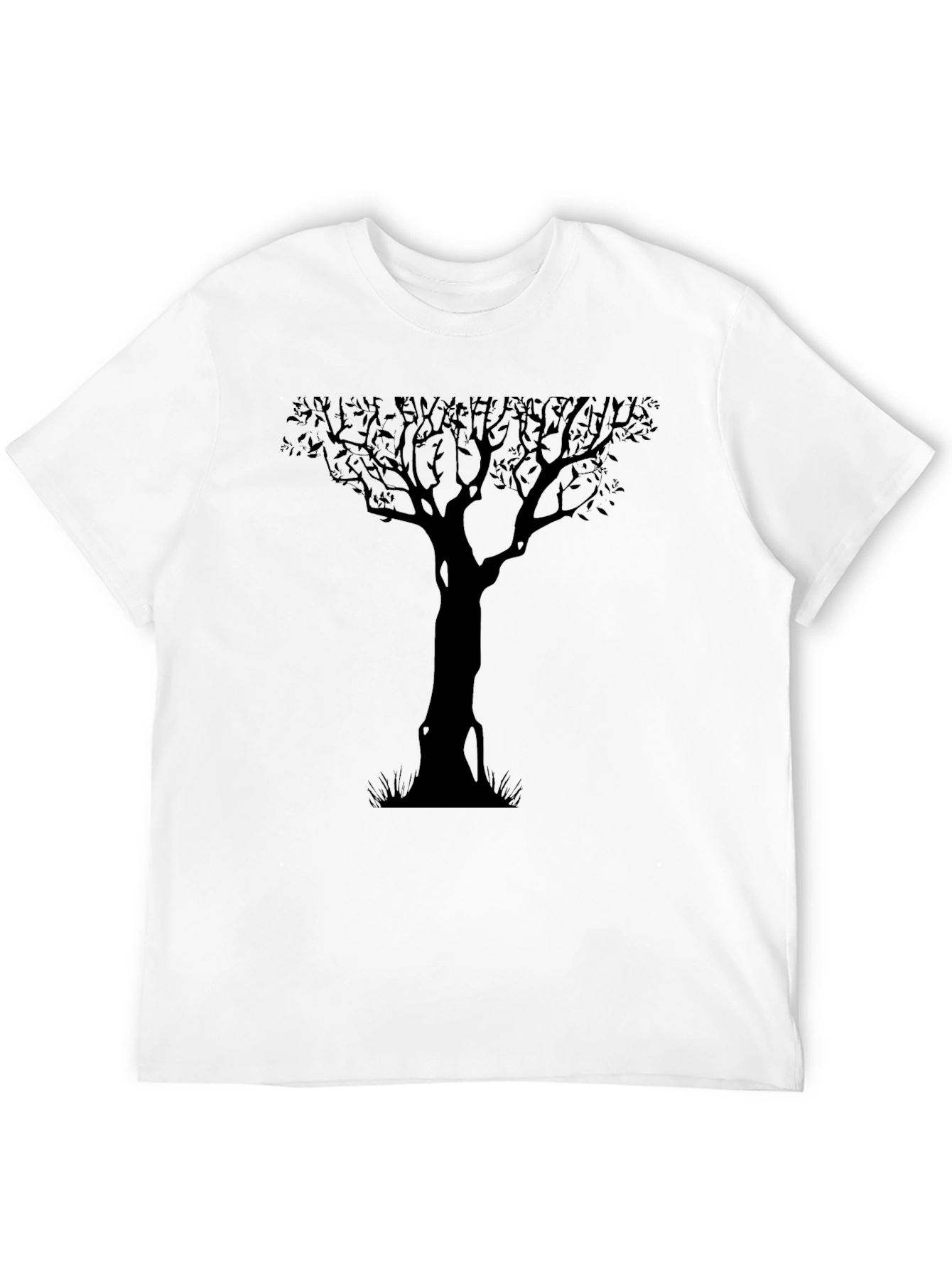 Silhouette Tree Graphic Tee - Black Cotton Shirt