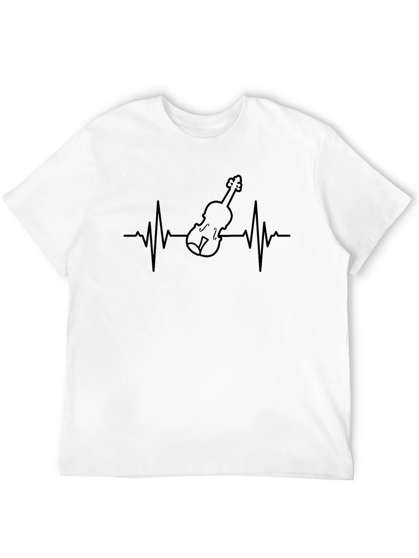 Violin Heartbeat Graphic Tee - Music Lover T-Shirt