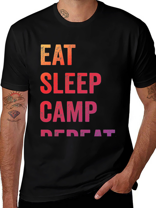 Eat Sleep Camp Repeat Graphic Tee