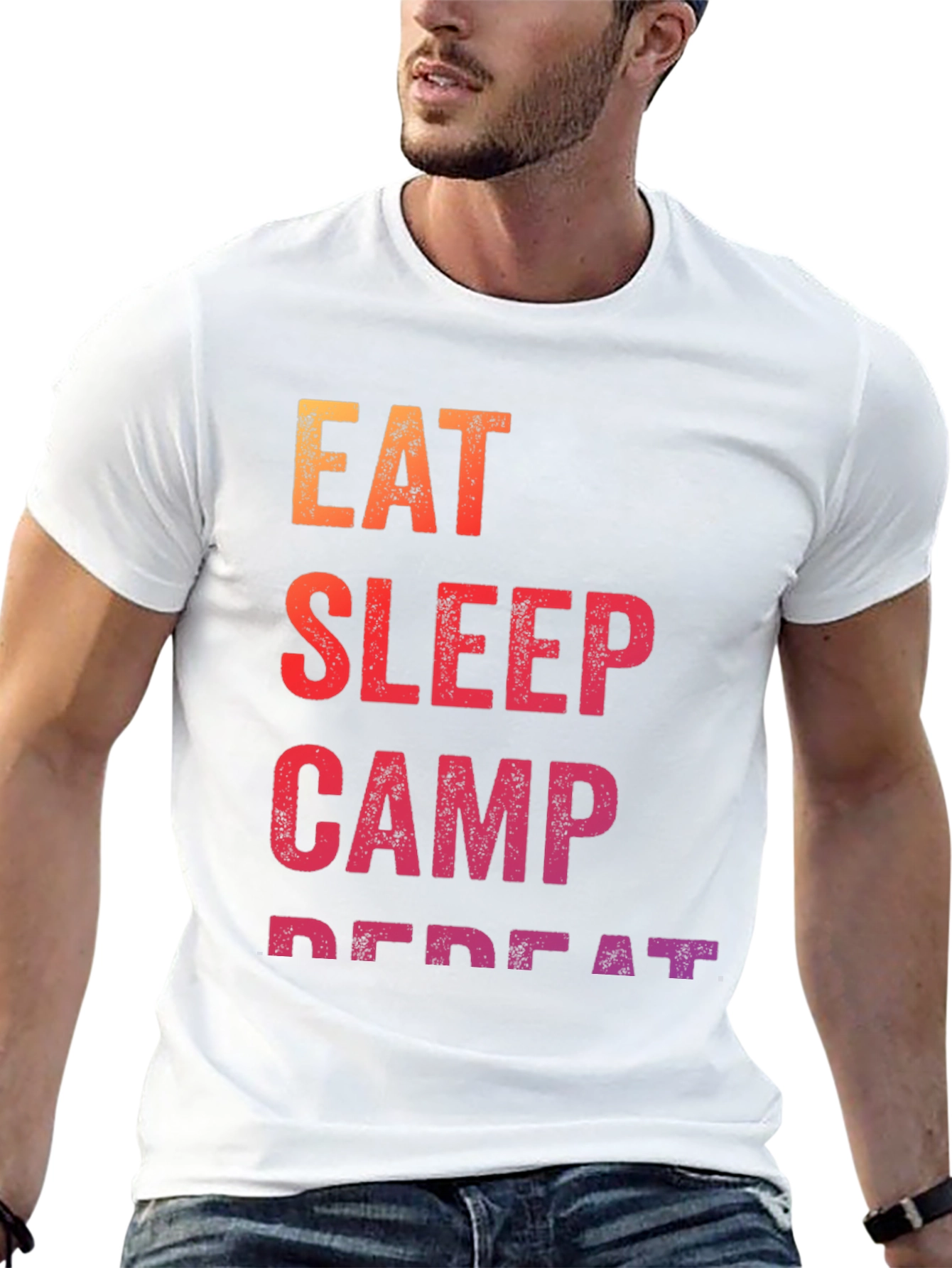Eat Sleep Camp Repeat Graphic Tee