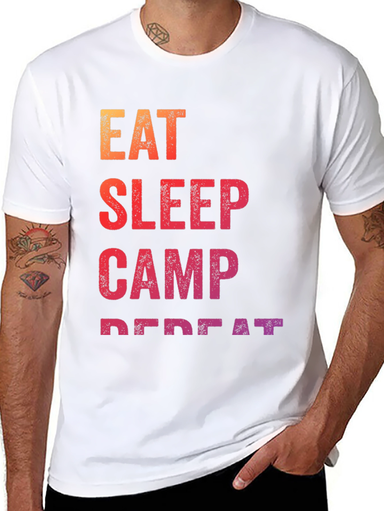 Eat Sleep Camp Repeat Graphic Tee